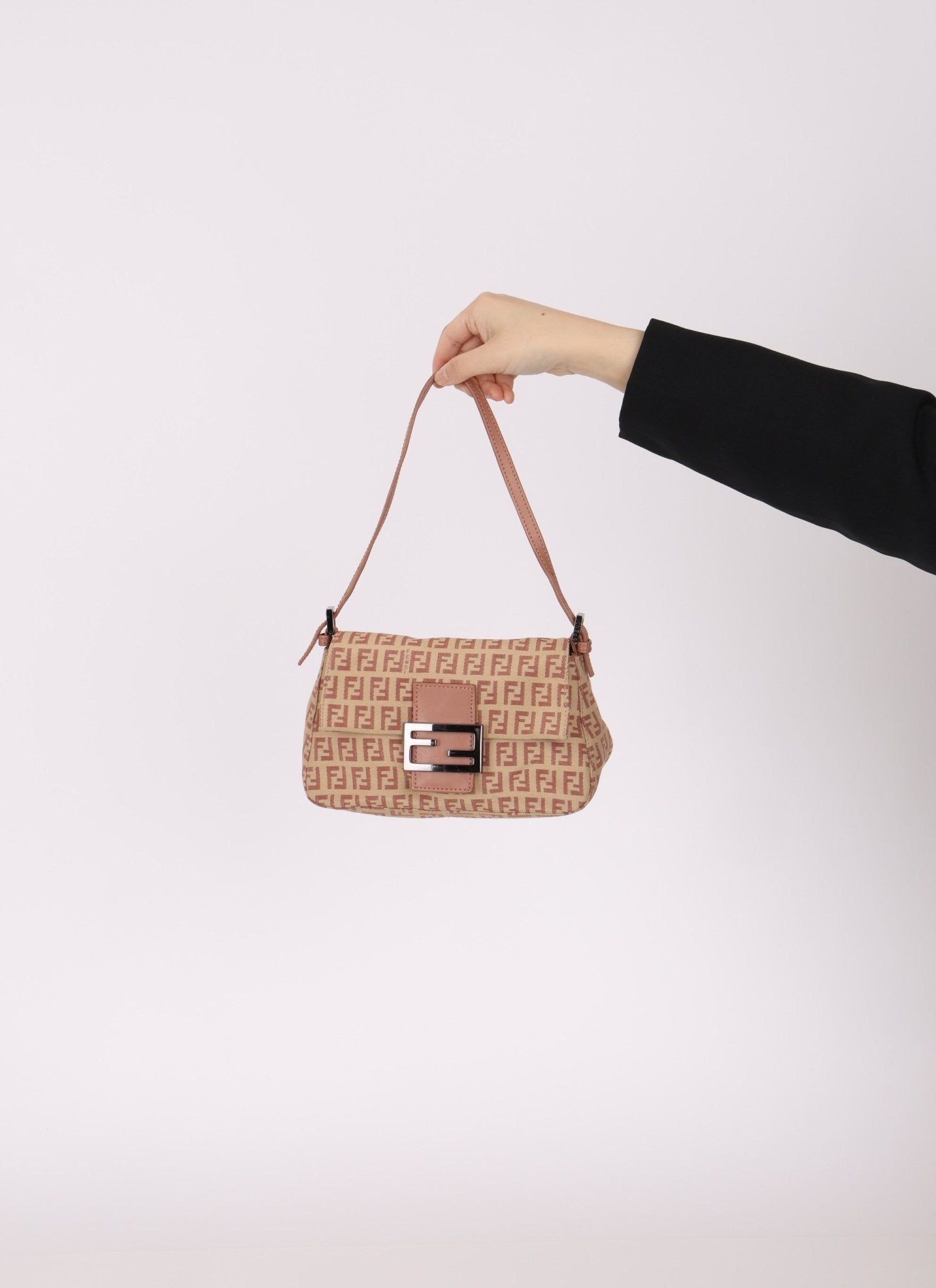 Fendi Zucchino Mauve Mini Mamma Baguette - FashioNica