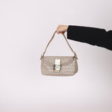 Fendi Zucchino Metallic Baguette - FashioNica