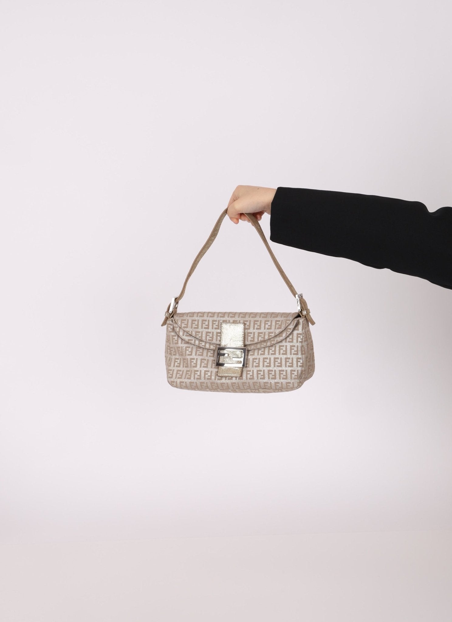 Fendi Zucchino Metallic Baguette - FashioNica