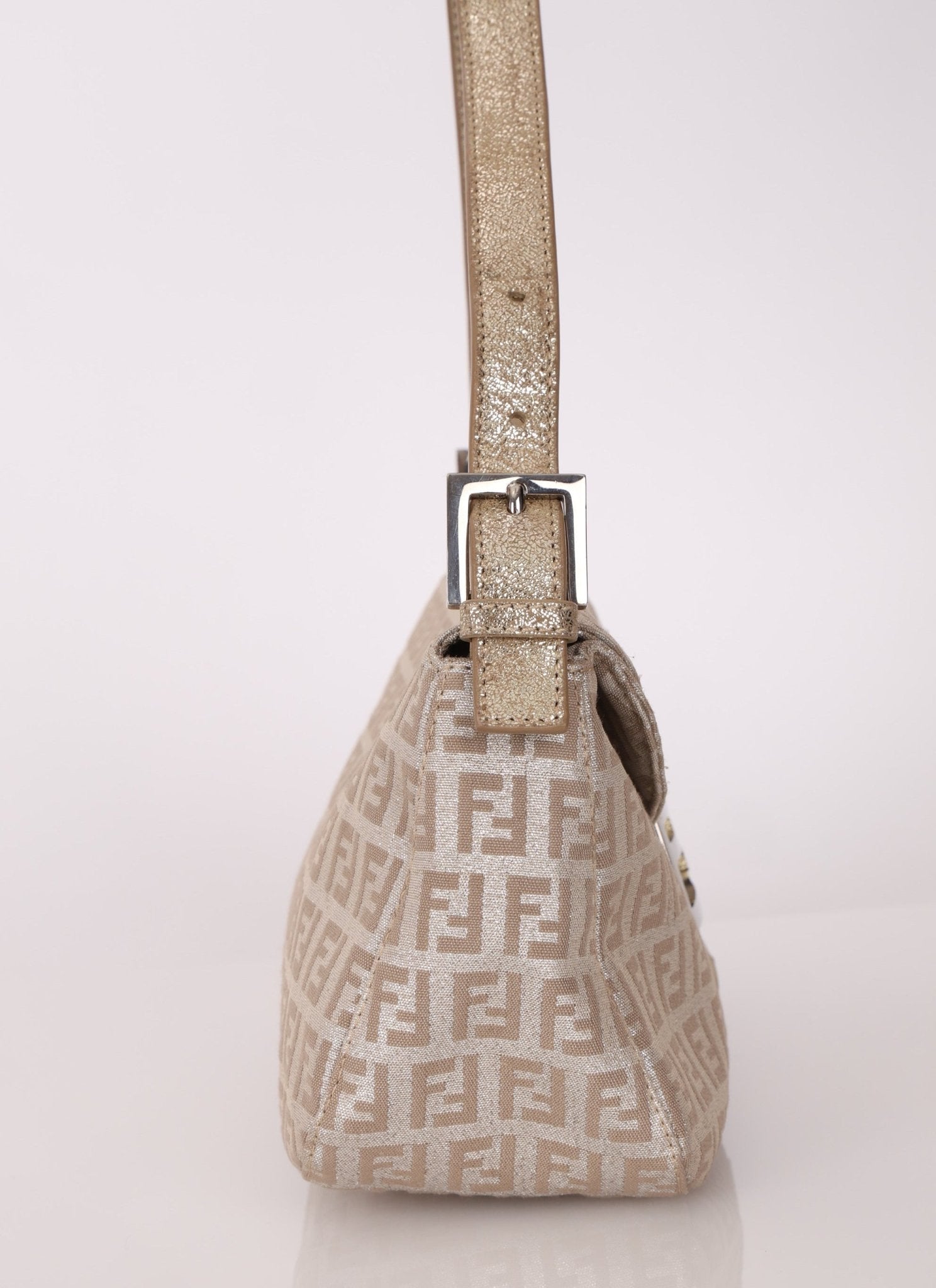 Fendi Zucchino Metallic Baguette - FashioNica