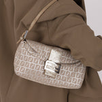 Fendi Zucchino Metallic Baguette - FashioNica