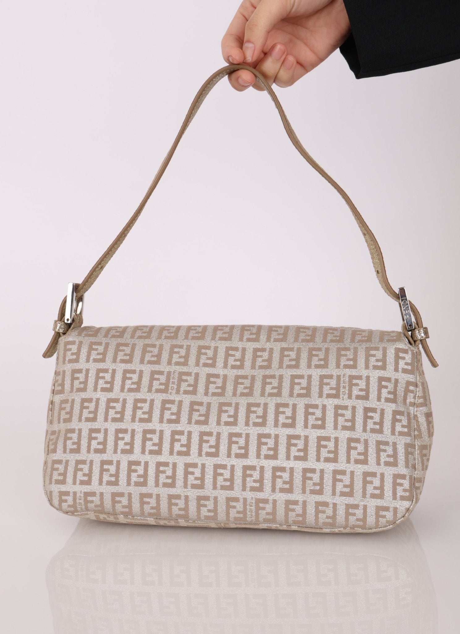 Fendi Zucchino Metallic Baguette - FashioNica