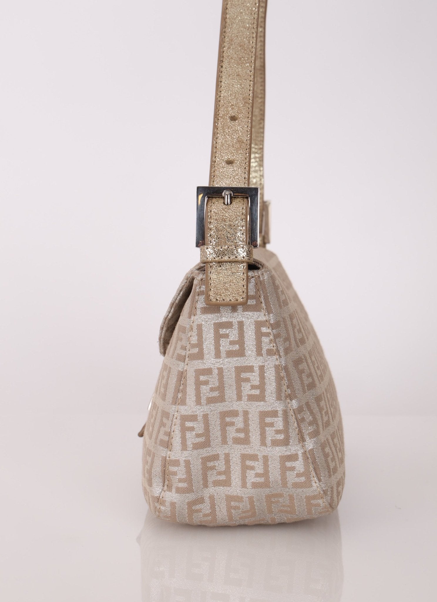 Fendi Zucchino Metallic Baguette - FashioNica