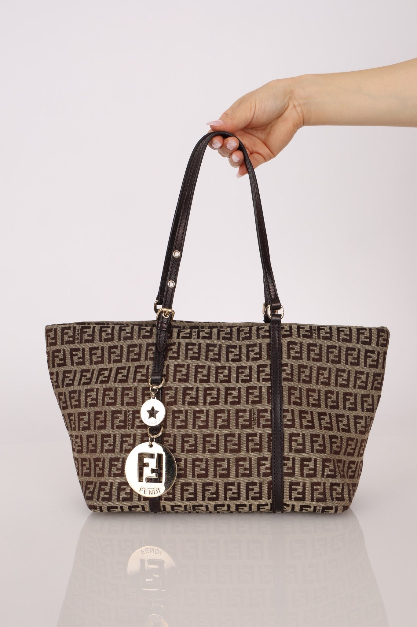 Fendi Zucchino Superstar Charm Shopping Tote - FashioNica