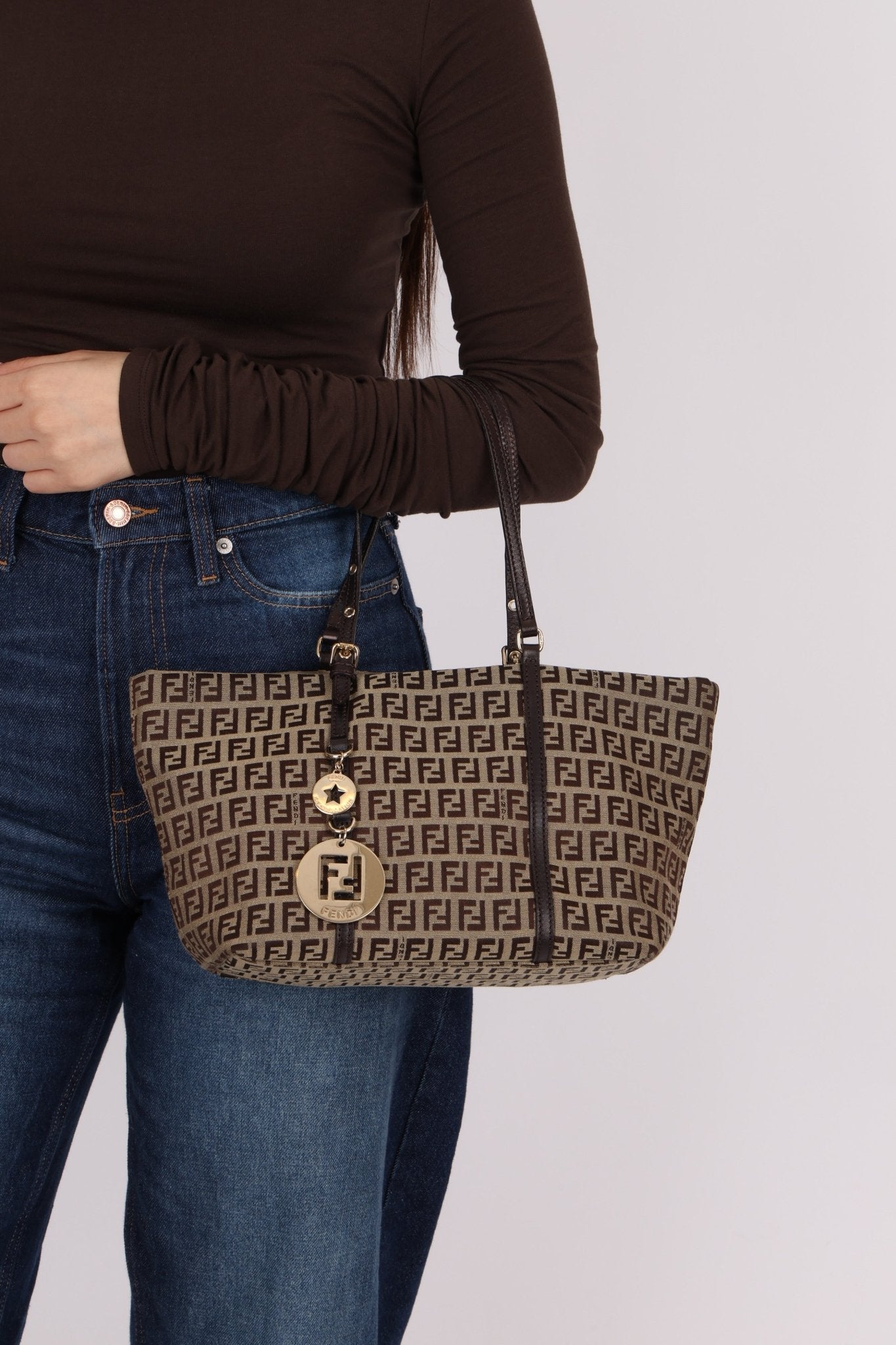 Fendi Zucchino Superstar Charm Shopping Tote - FashioNica