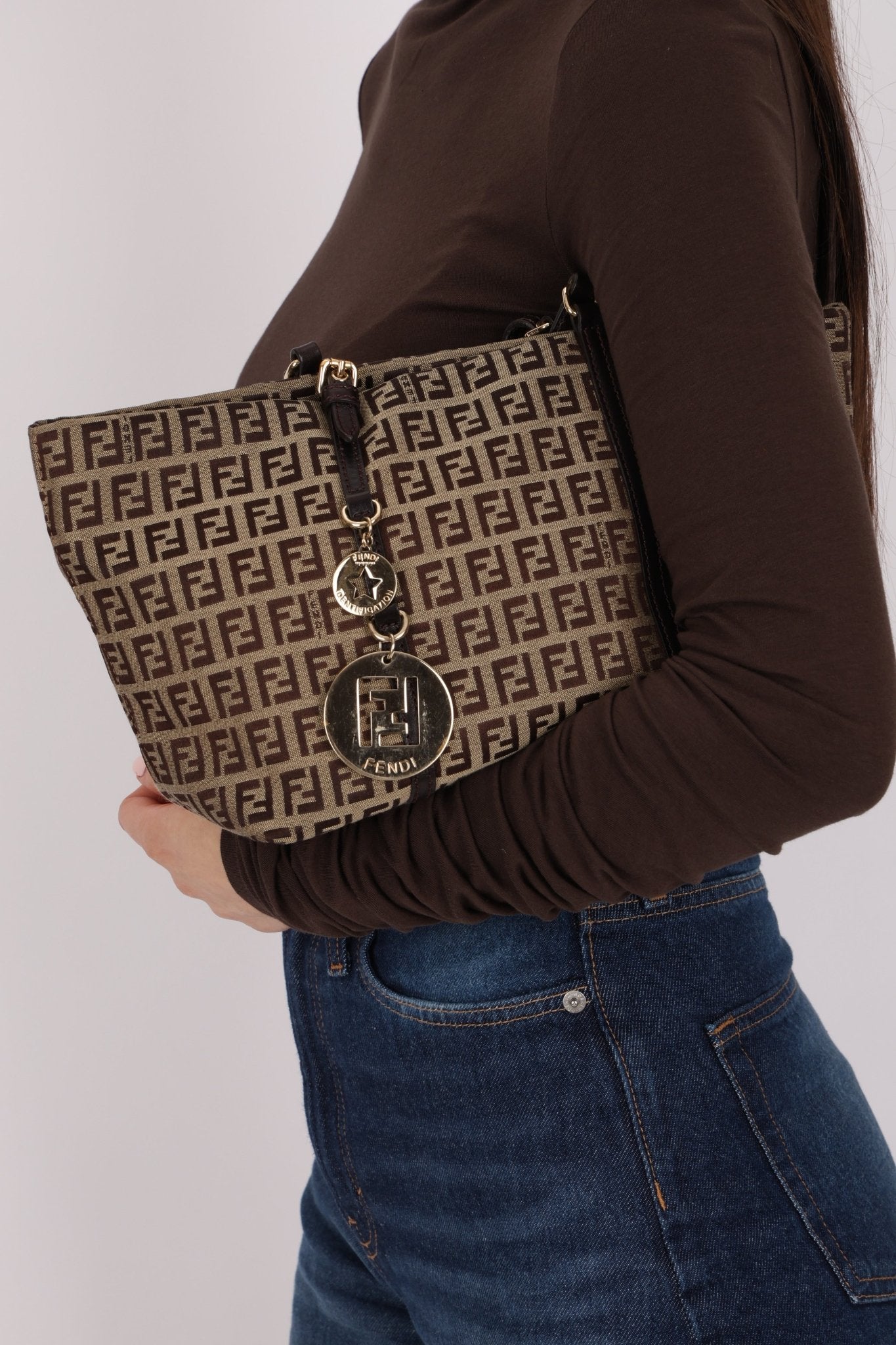 Fendi Zucchino Superstar Charm Shopping Tote - FashioNica