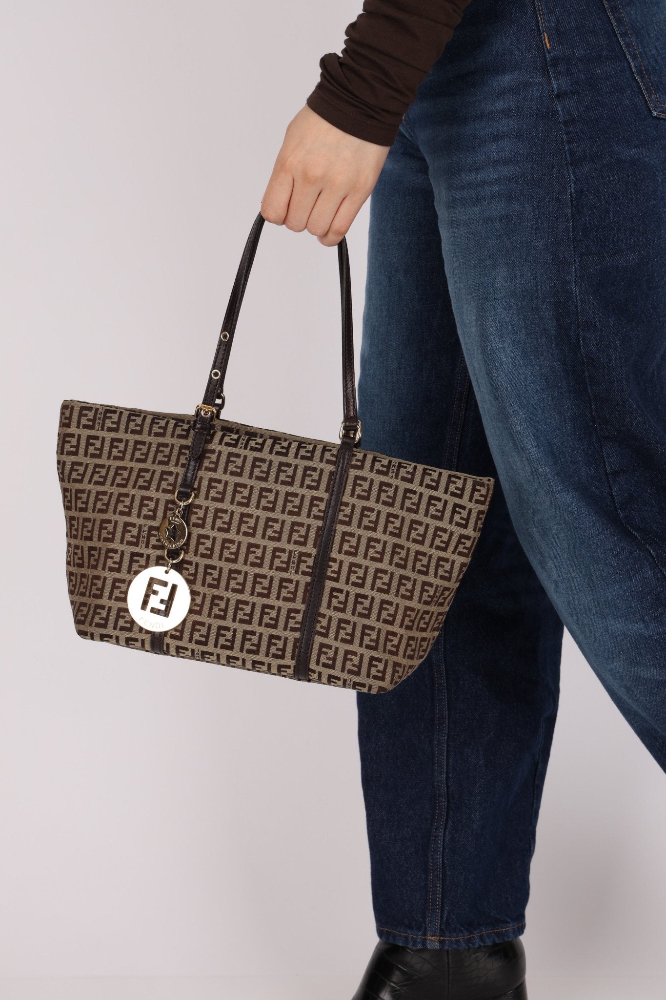 Fendi Zucchino Superstar Charm Shopping Tote - FashioNica