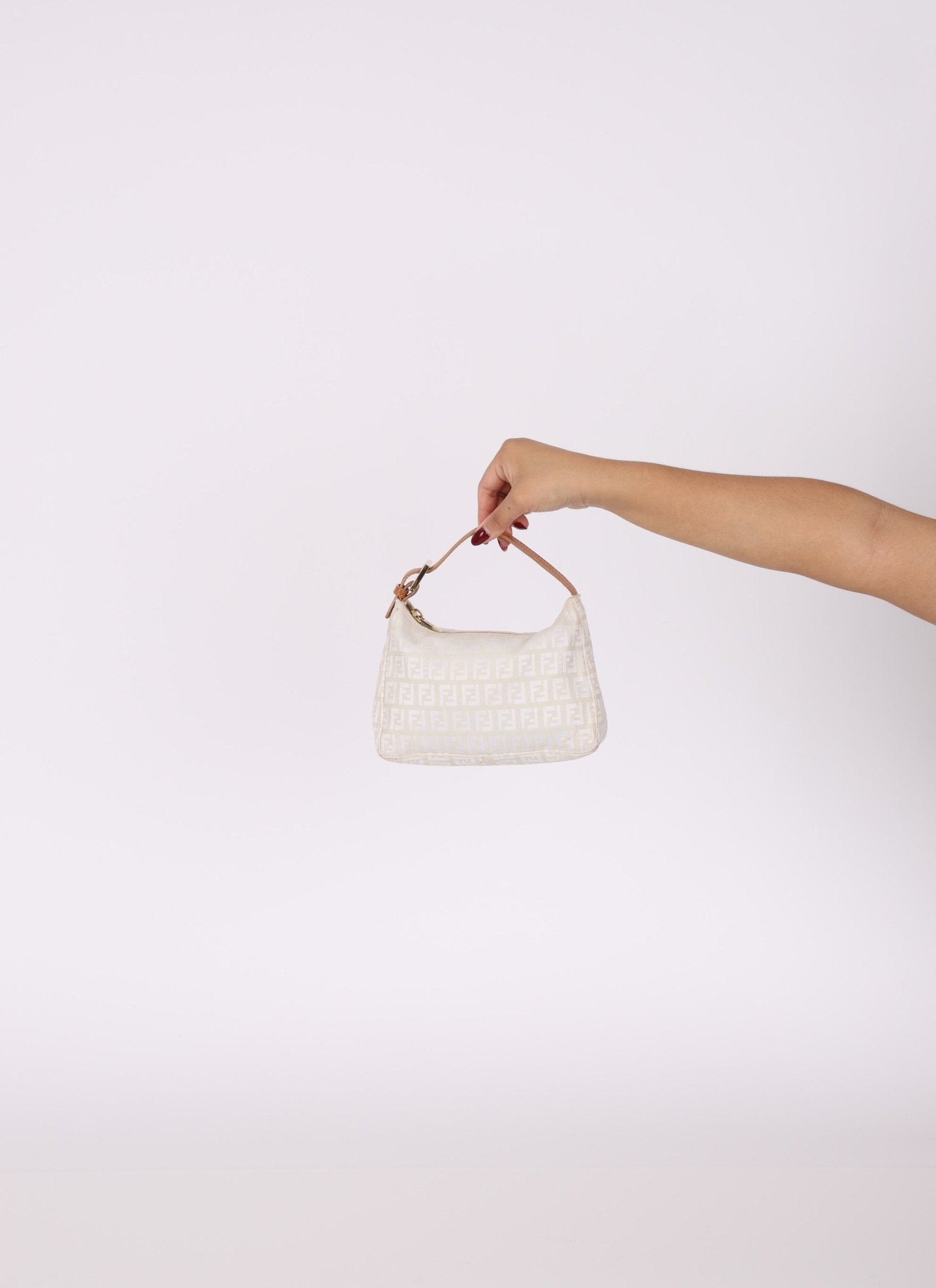 Fendi Zucchino White Mini Pouch - FashioNica