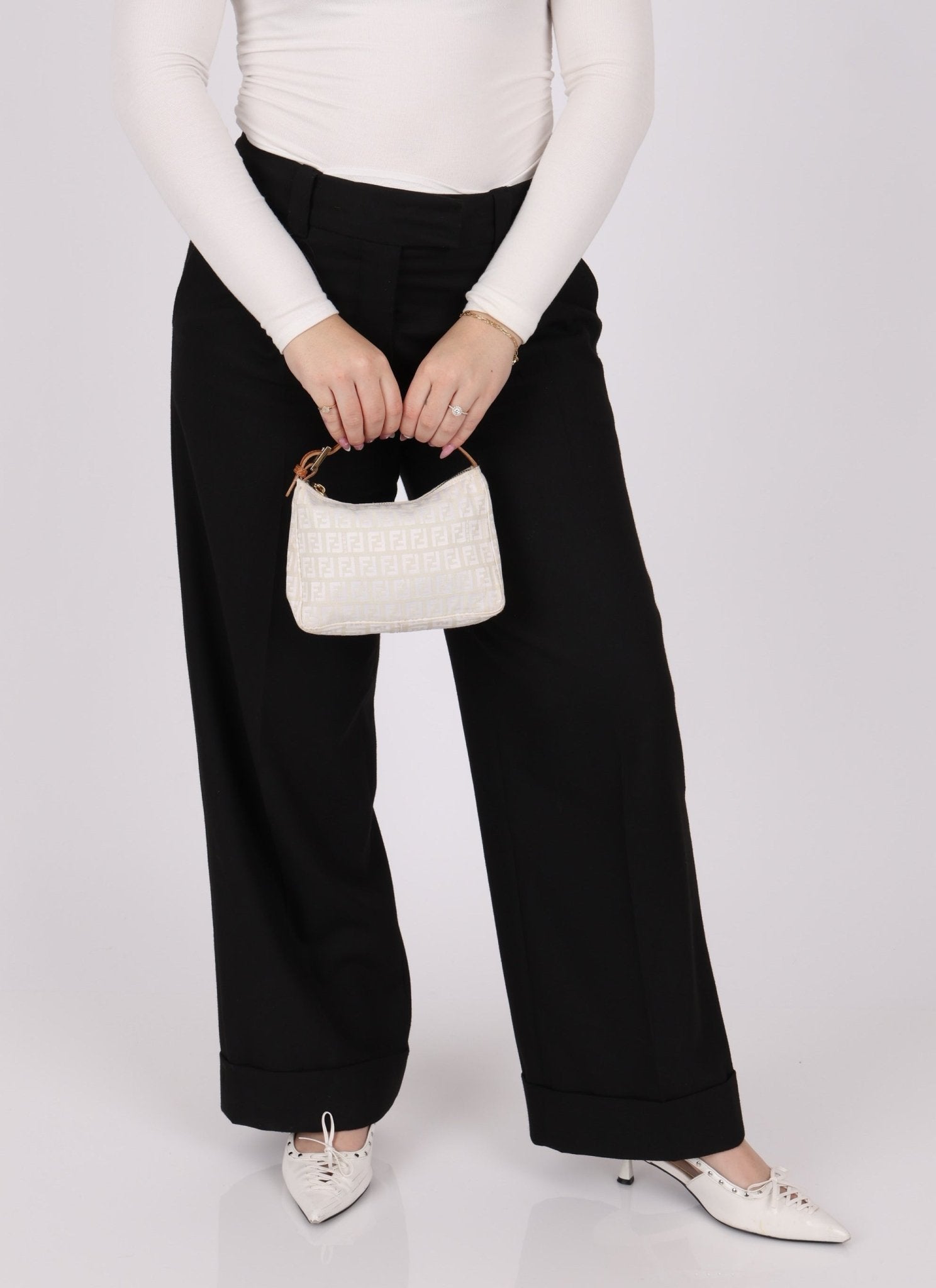 Fendi Zucchino White Mini Pouch - FashioNica