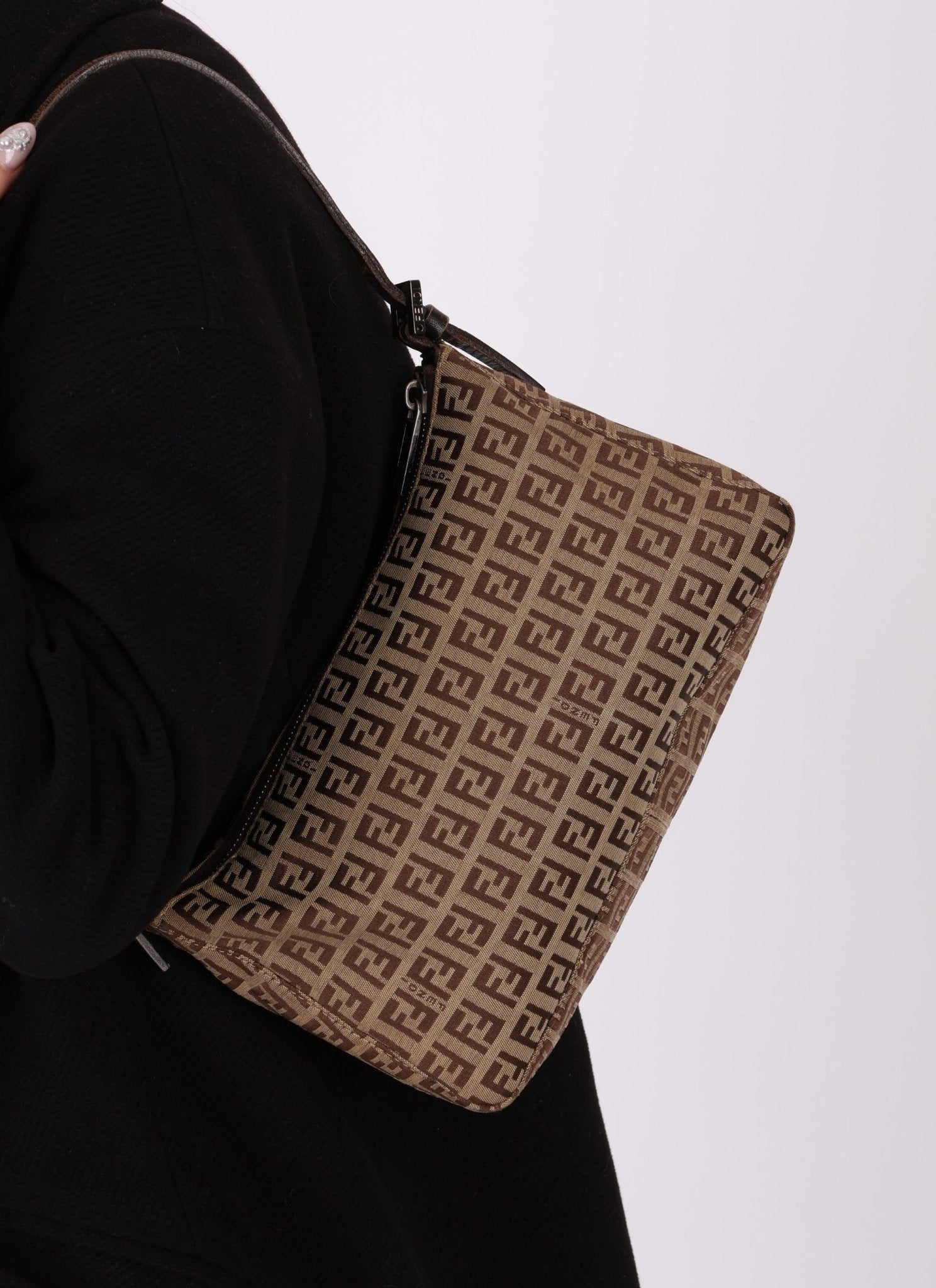 Fendi Zucchino Zip Shoulder Bag - FashioNica