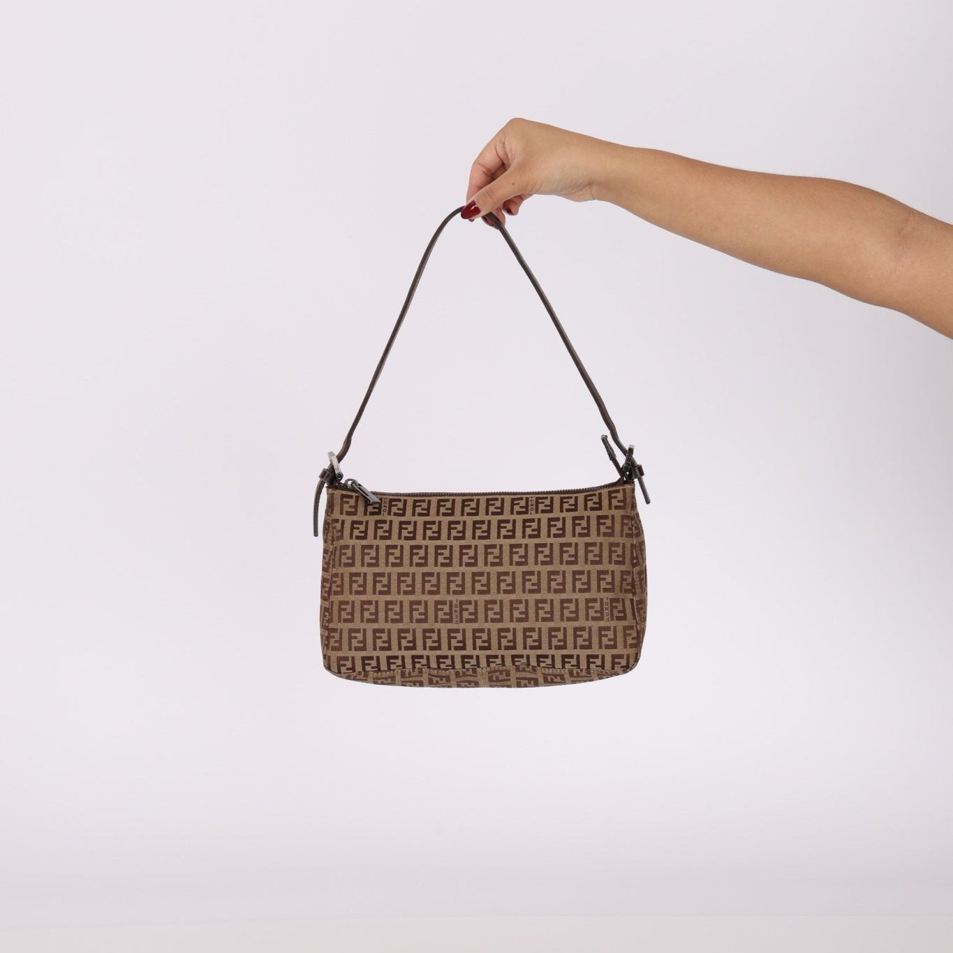 Fendi Zucchino Zip Shoulder Bag - FashioNica