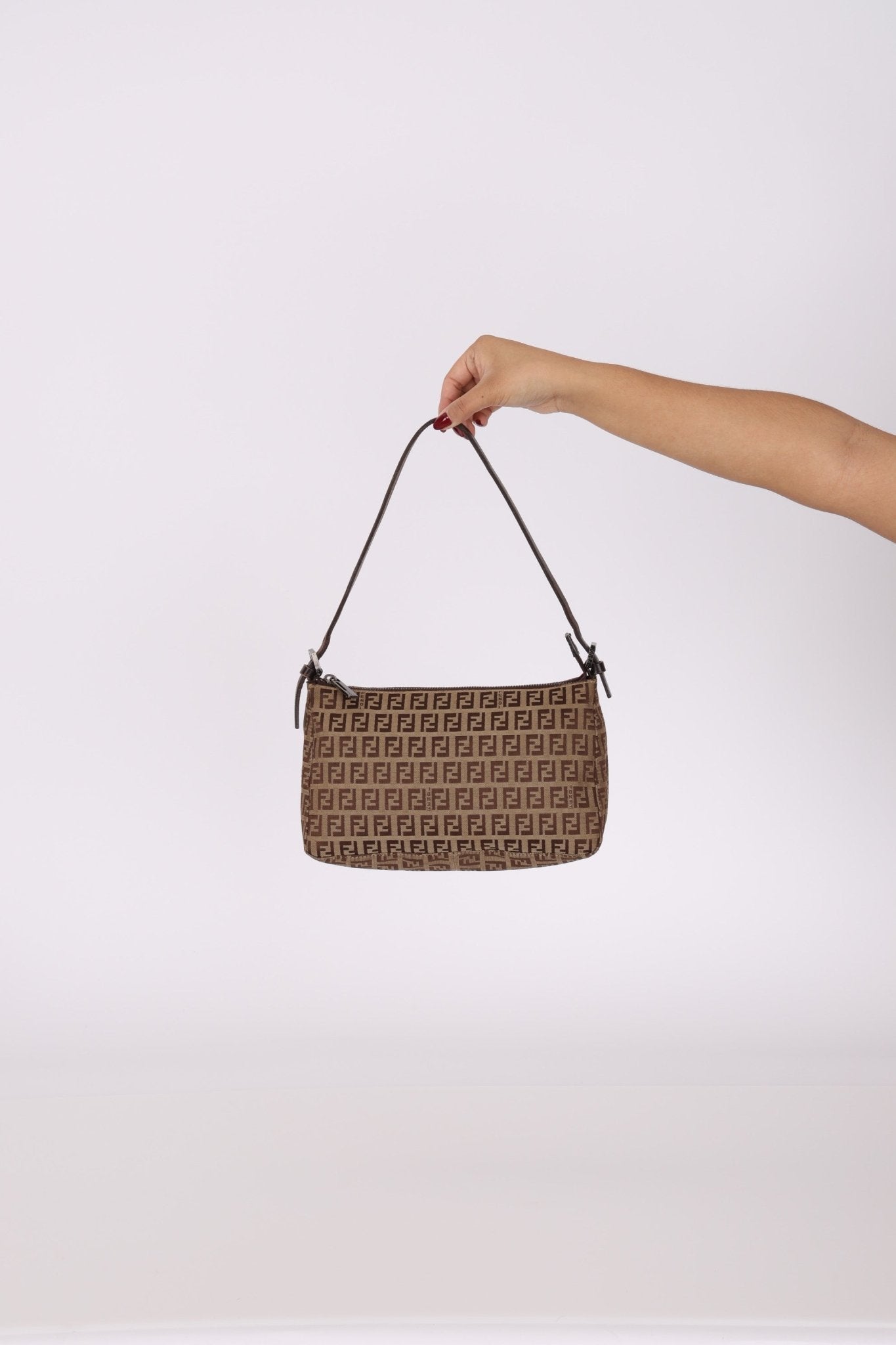 Fendi Zucchino Zip Shoulder Bag - FashioNica