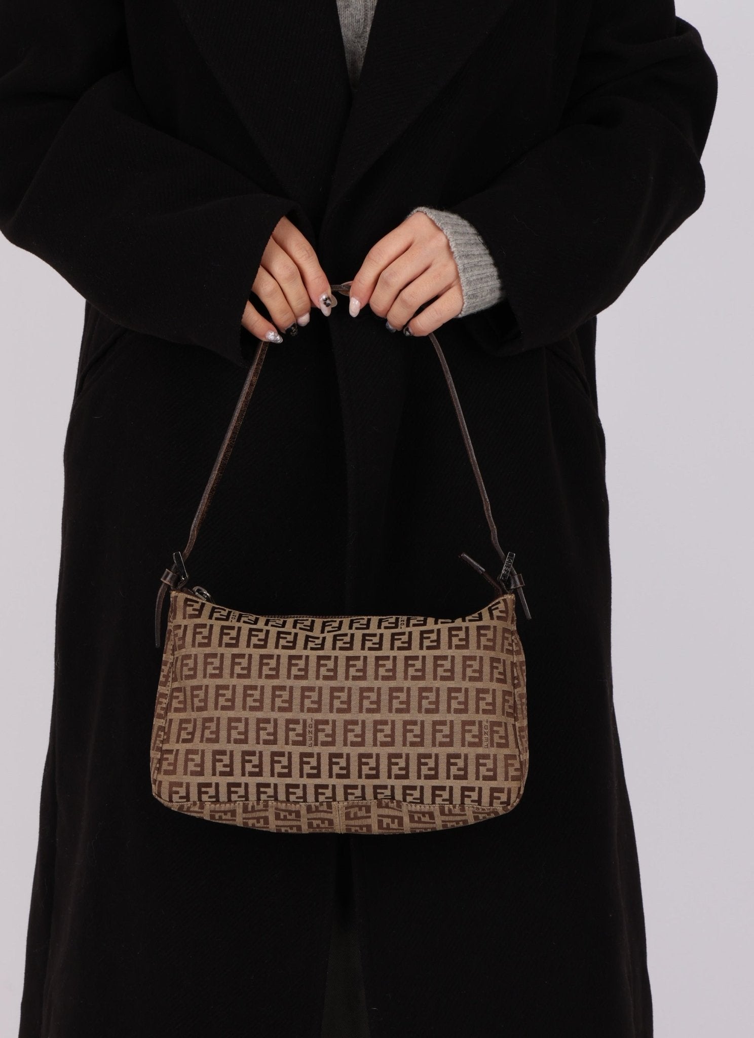 Fendi Zucchino Zip Shoulder Bag - FashioNica