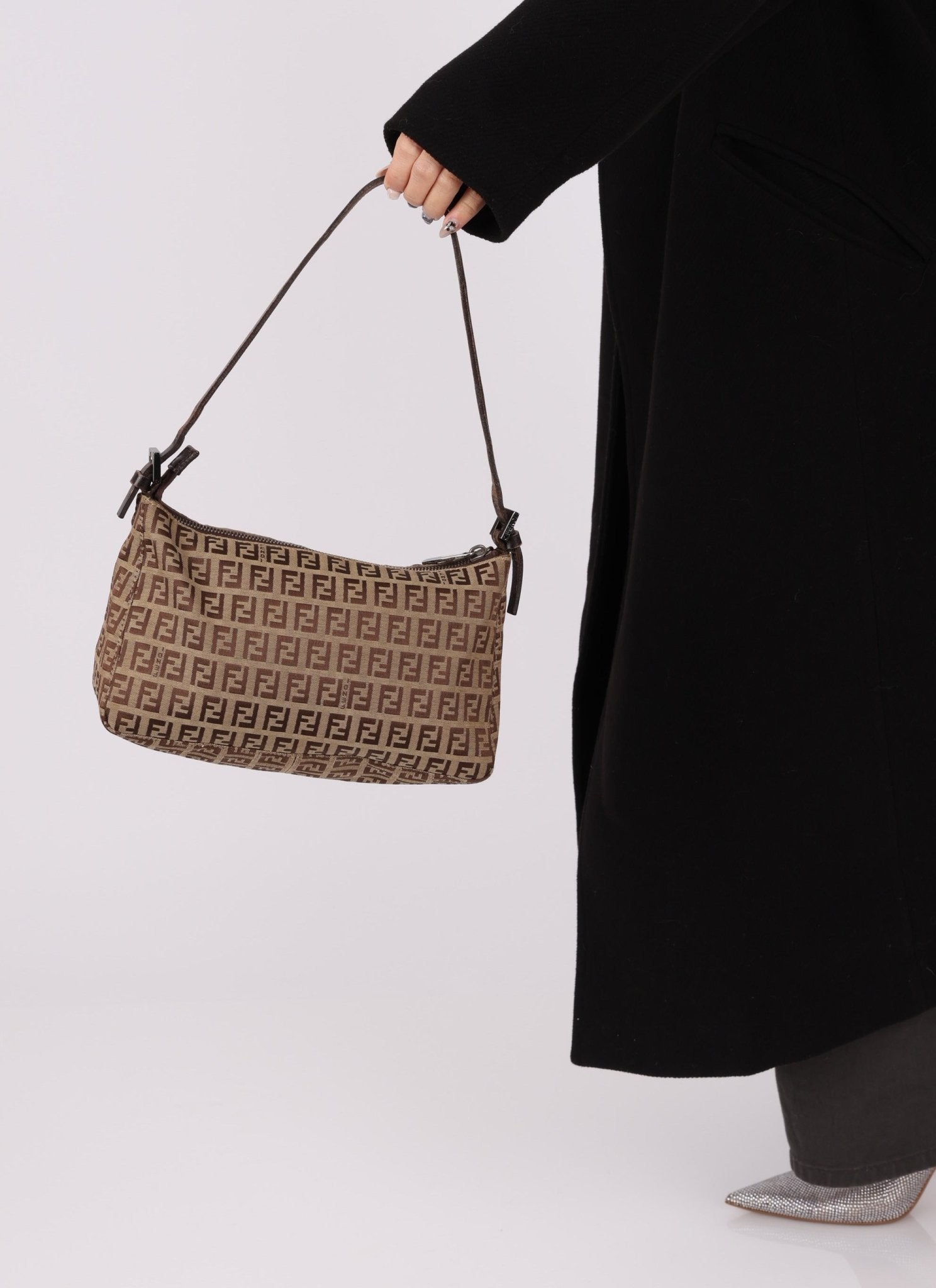 Fendi Zucchino Zip Shoulder Bag - FashioNica