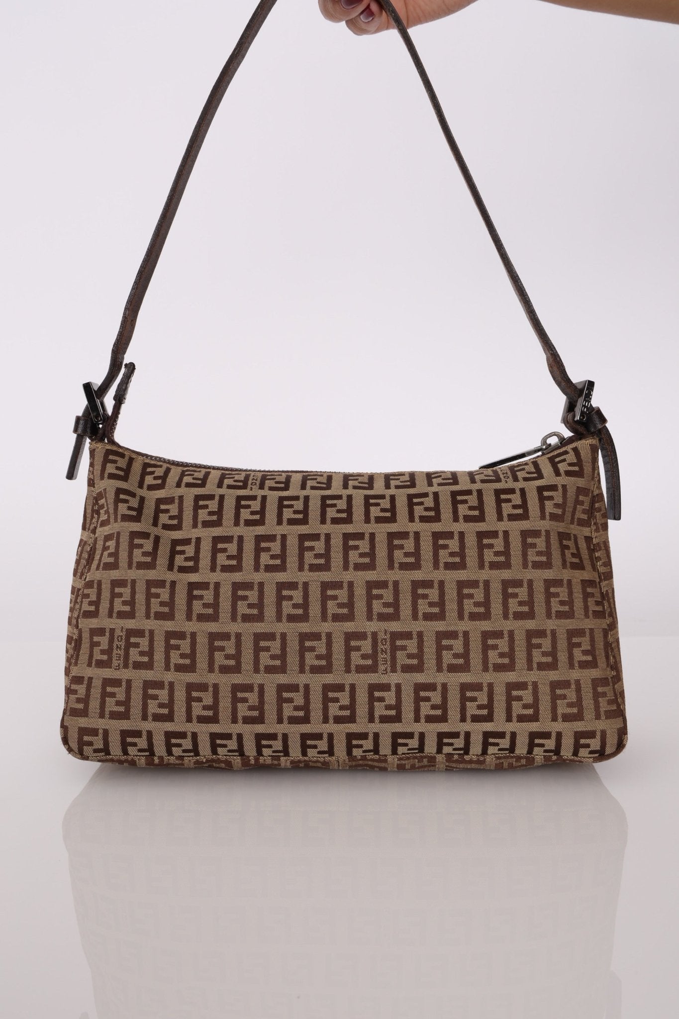 Fendi Zucchino Zip Shoulder Bag - FashioNica