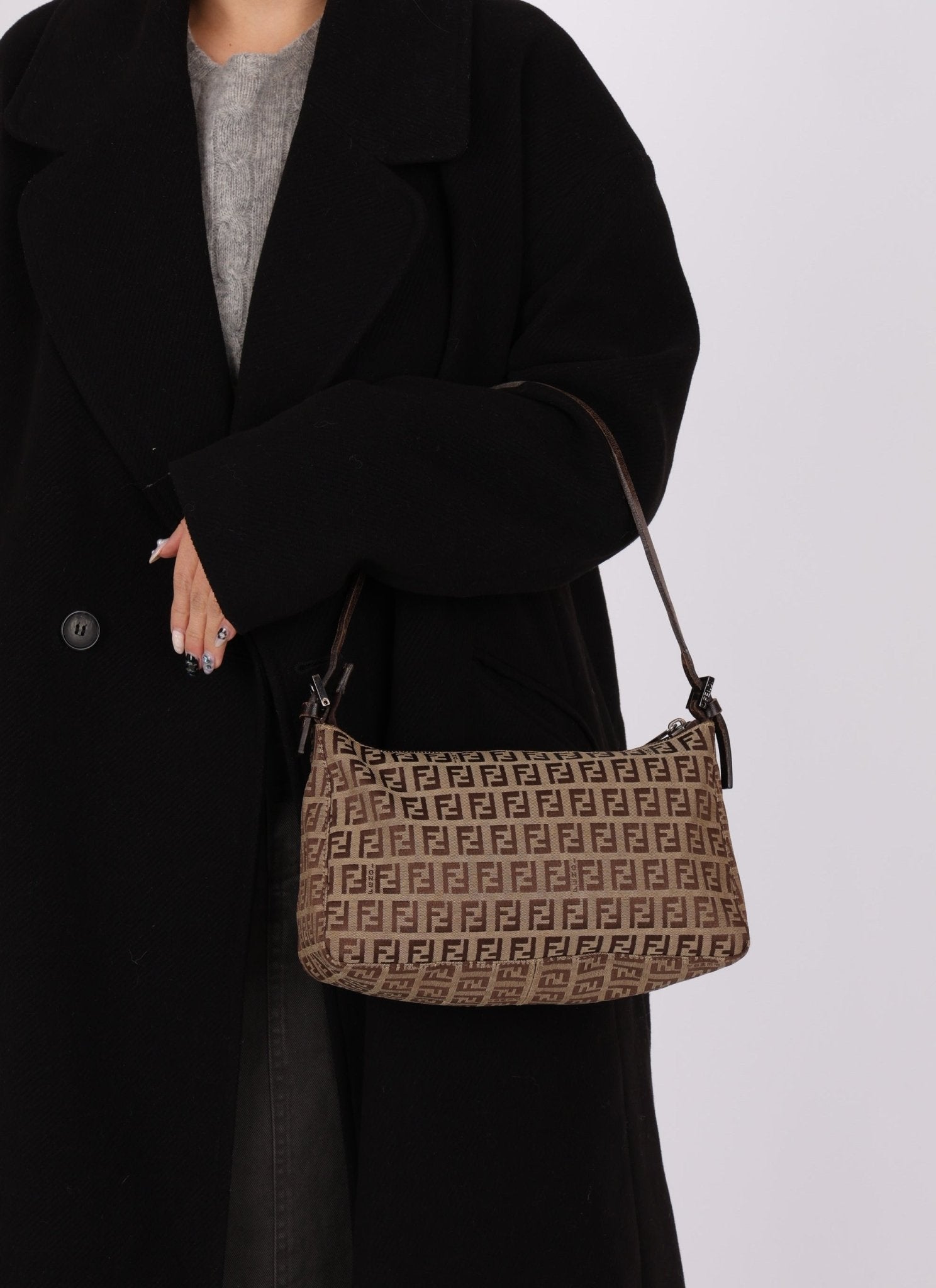 Fendi Zucchino Zip Shoulder Bag - FashioNica