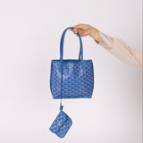 Goyard Anjou Sky Blue Mini Reversible Leather Tote - FashioNica
