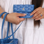 Goyard Anjou Sky Blue Mini Reversible Leather Tote - FashioNica