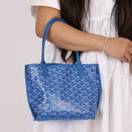 Goyard Anjou Sky Blue Mini Reversible Leather Tote - FashioNica