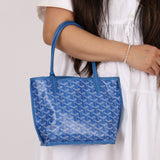 Goyard Anjou Sky Blue Mini Reversible Leather Tote - FashioNica