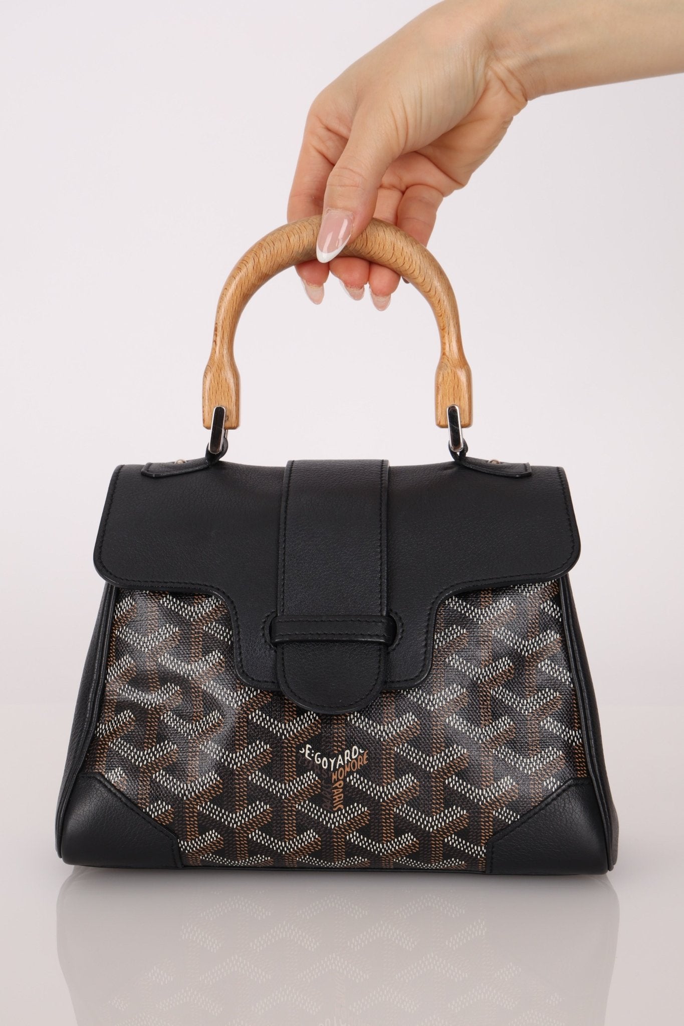 Goyard Black Mini Goyardine Saigon - FashioNica