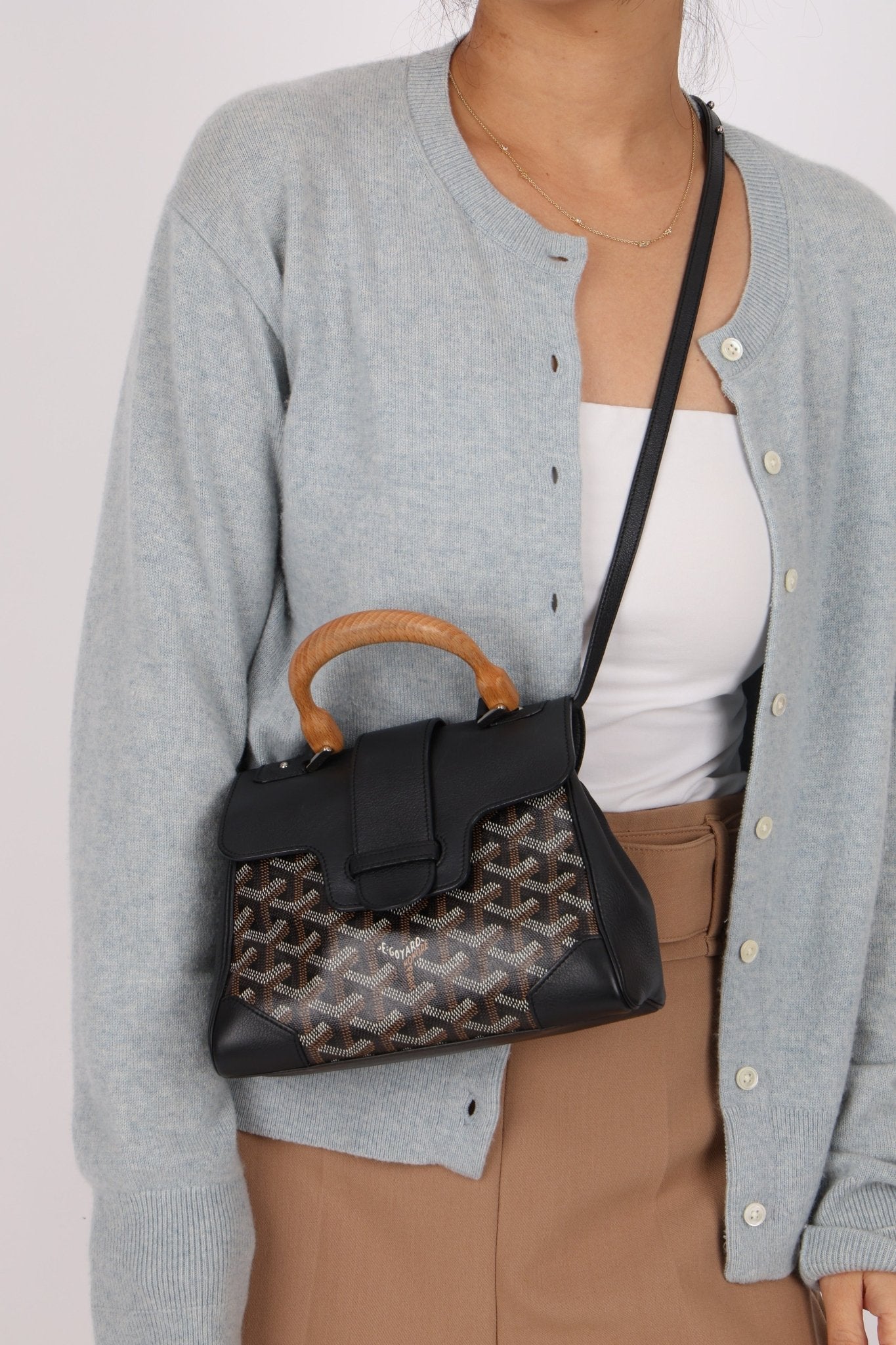 Goyard Black Mini Goyardine Saigon - FashioNica