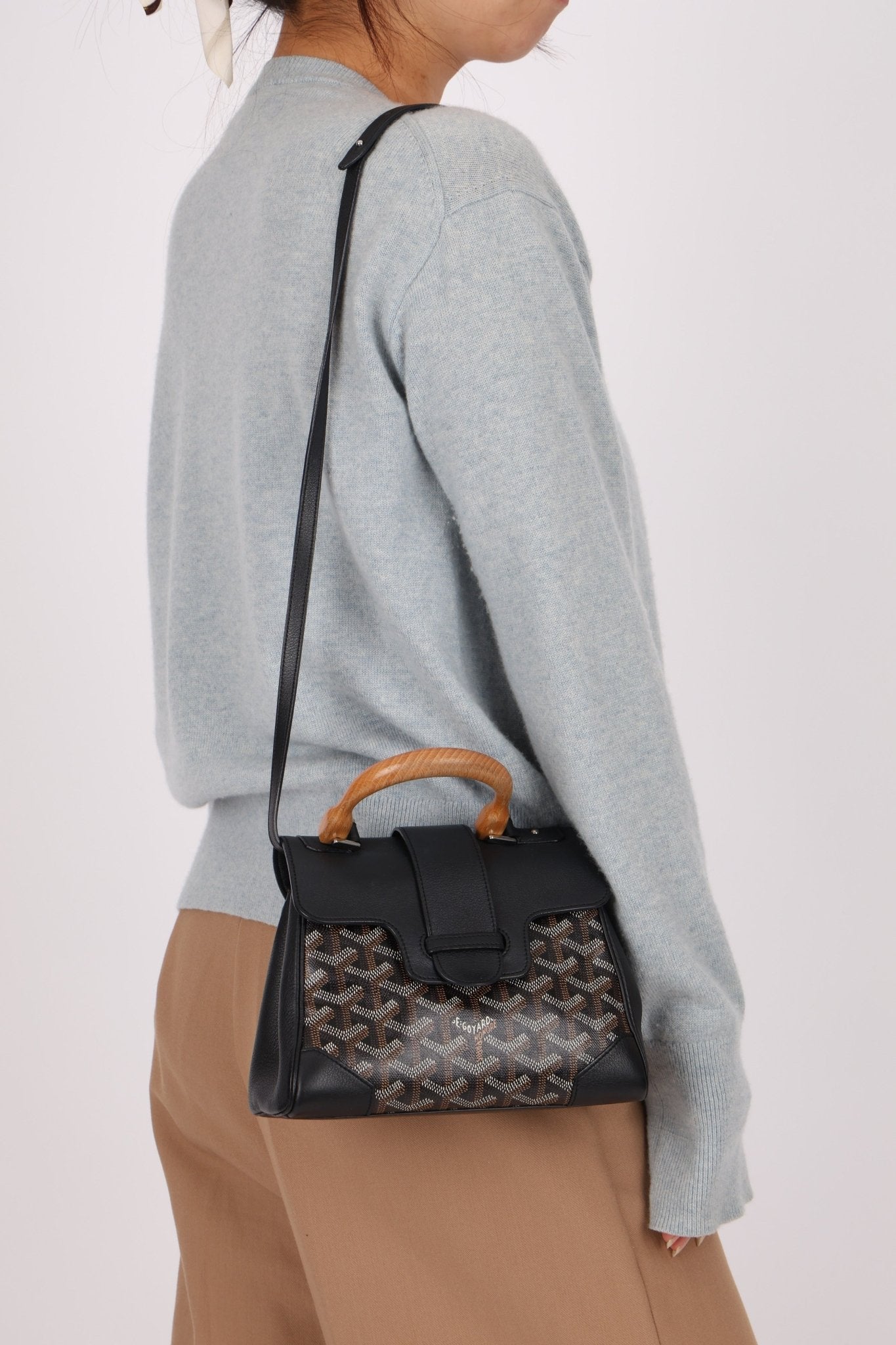 Goyard Black Mini Goyardine Saigon - FashioNica