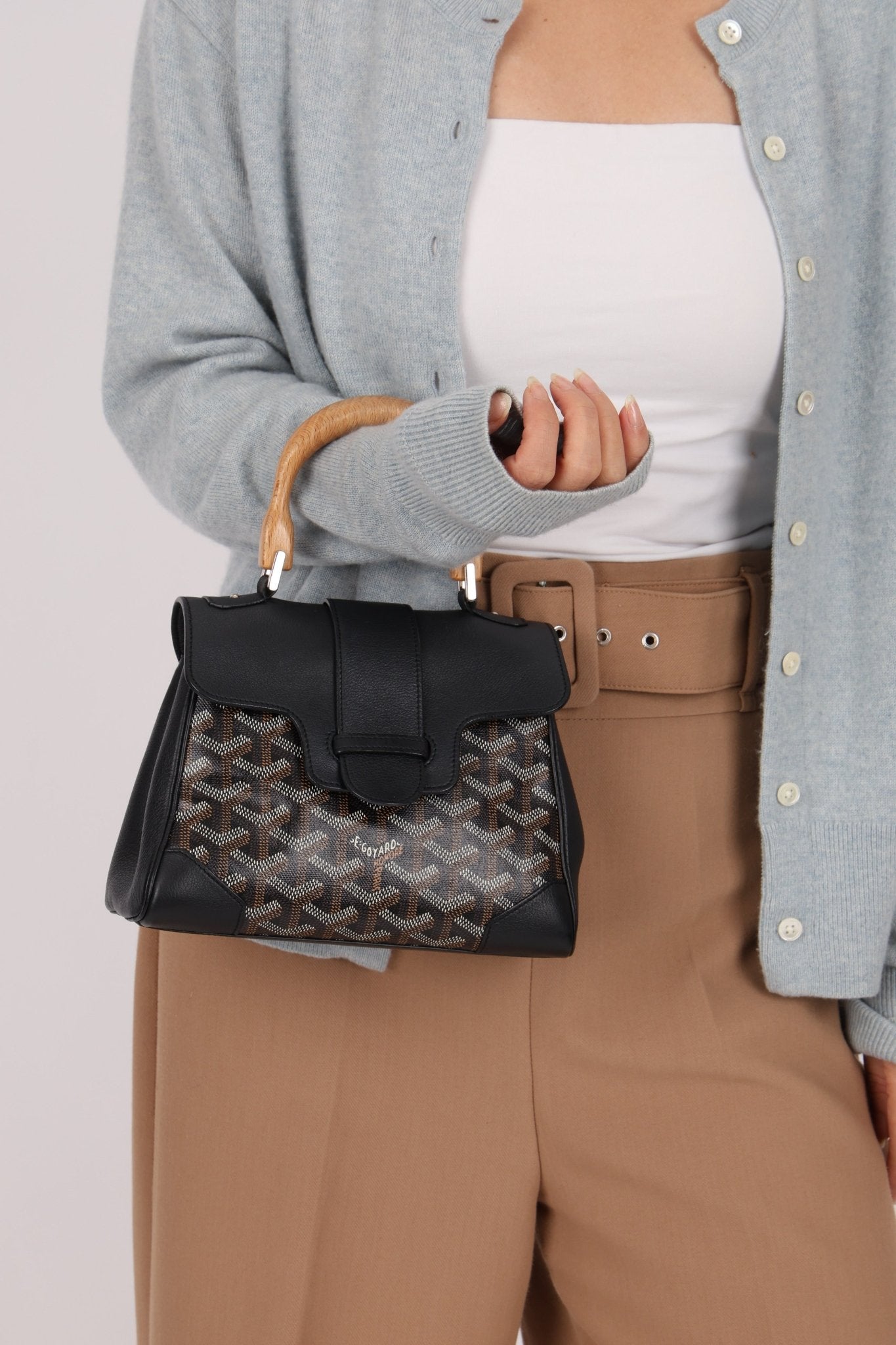 Goyard Black Mini Goyardine Saigon - FashioNica