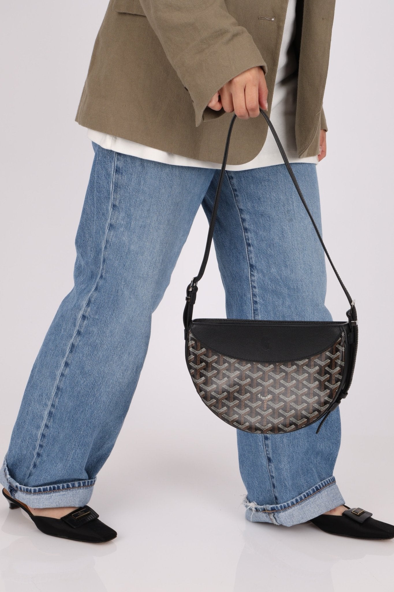 Goyard Noir Goyardine Hirondelle Crossbody - FashioNica