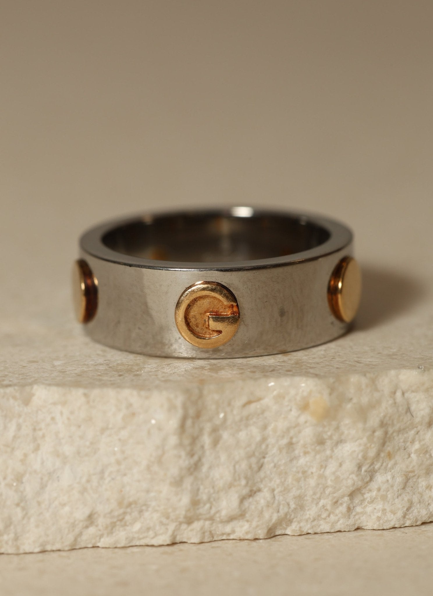 Gucci 18K Gold & Silver Combi Ring - FashioNica