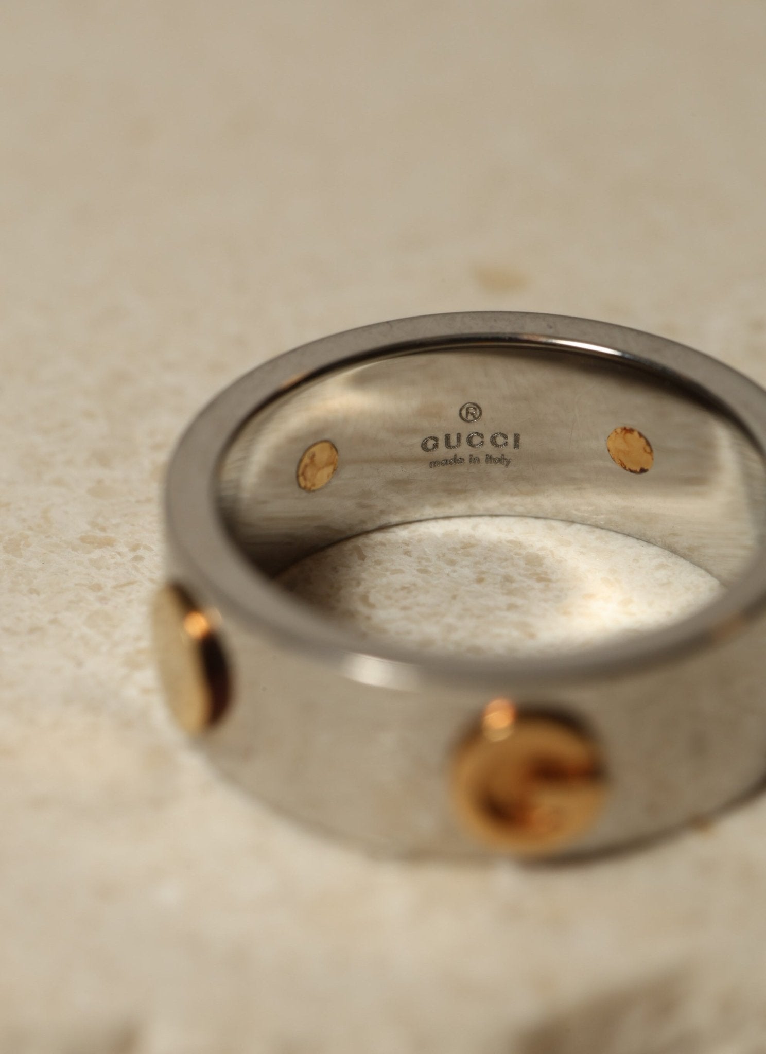 Gucci 18K Gold & Silver Combi Ring - FashioNica
