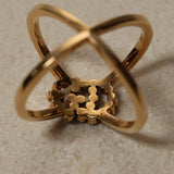 Gucci 18K YG Diamond GG Running Ring - FashioNica