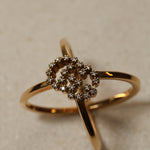 Gucci 18K YG Diamond GG Running Ring - FashioNica