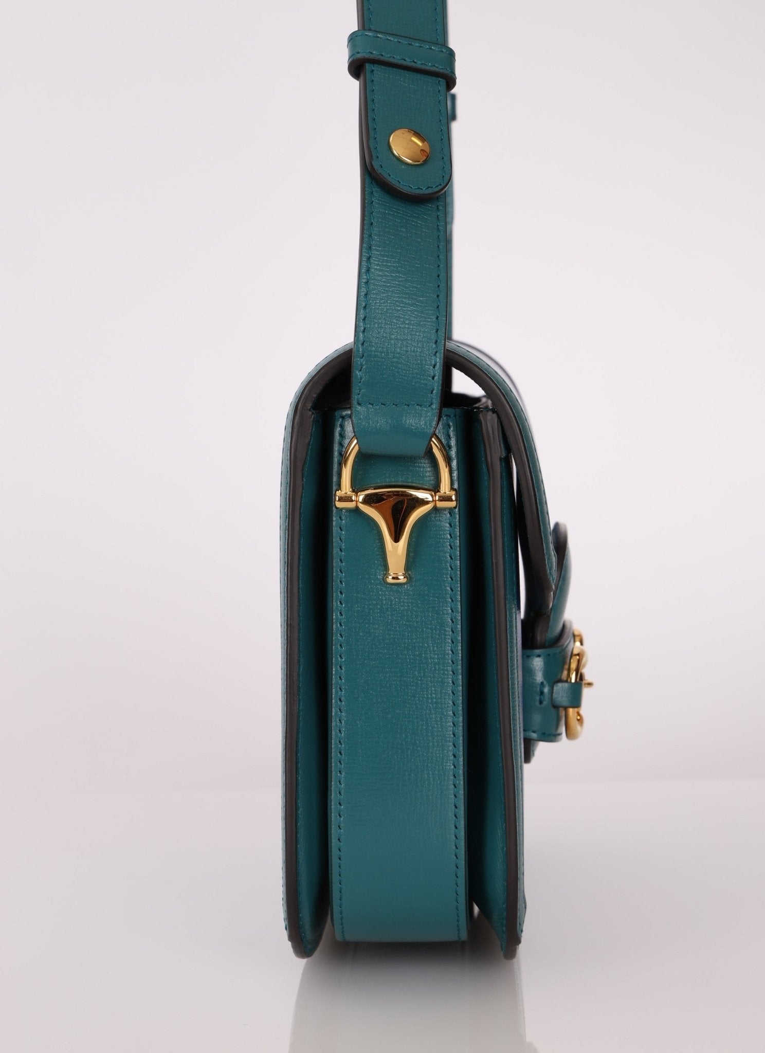 Gucci 1955 Blue Boxcalf Horsebit Shoulder Bag - FashioNica