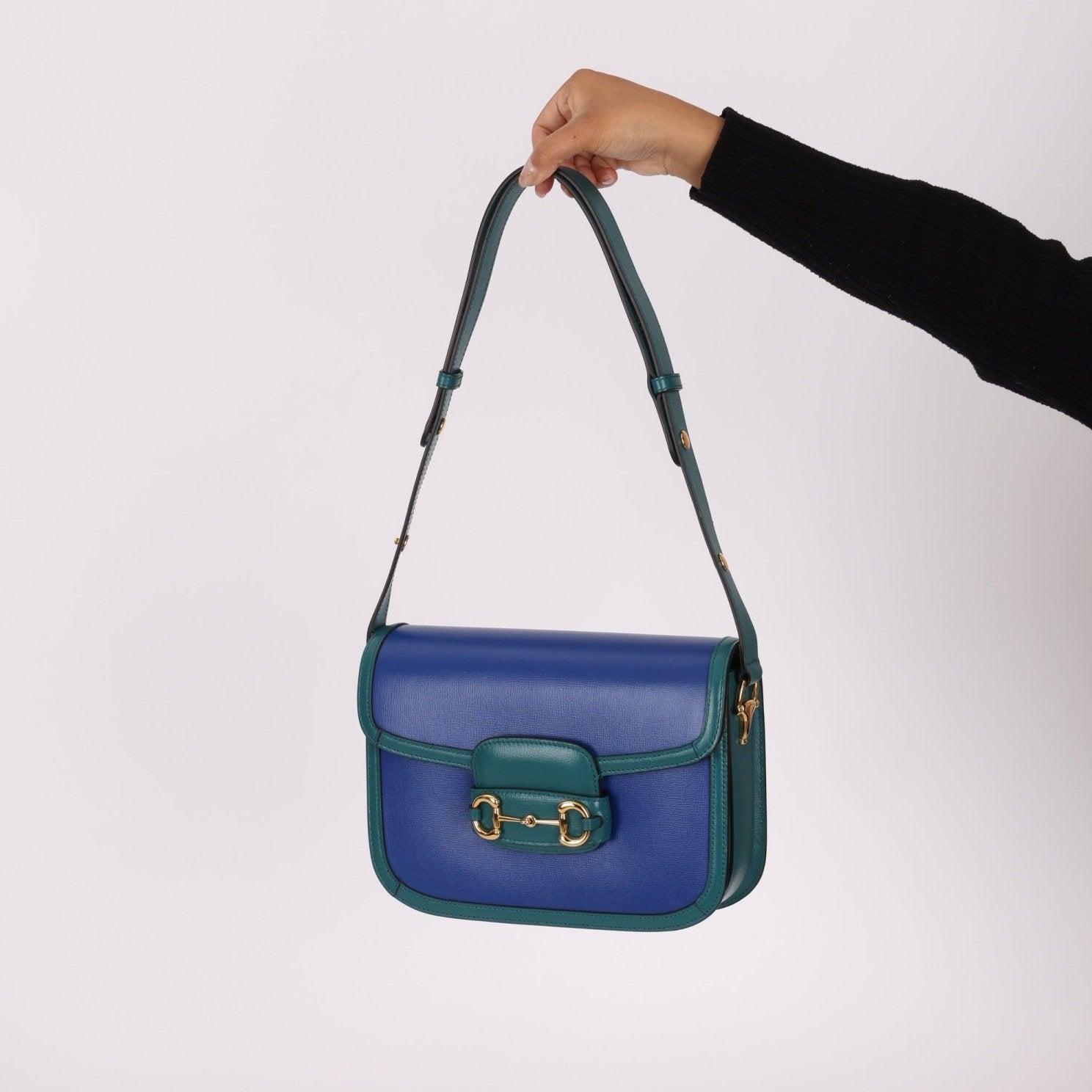 Gucci 1955 Blue Boxcalf Horsebit Shoulder Bag - FashioNica