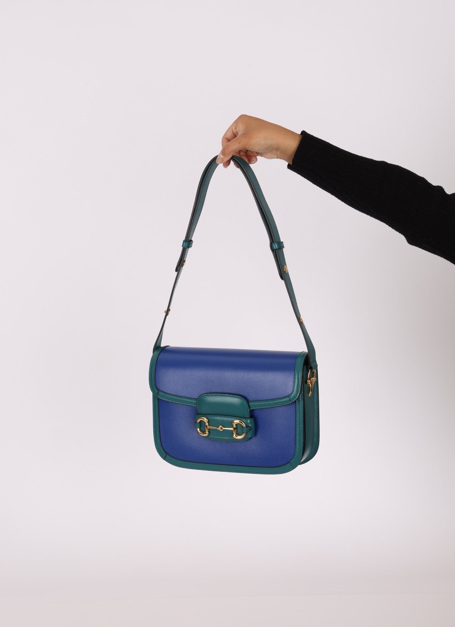 Gucci 1955 Blue Boxcalf Horsebit Shoulder Bag - FashioNica