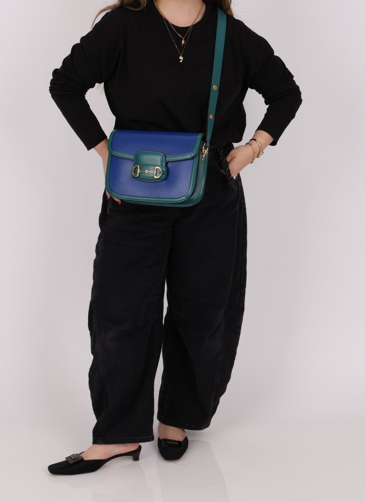 Gucci 1955 Blue Boxcalf Horsebit Shoulder Bag - FashioNica