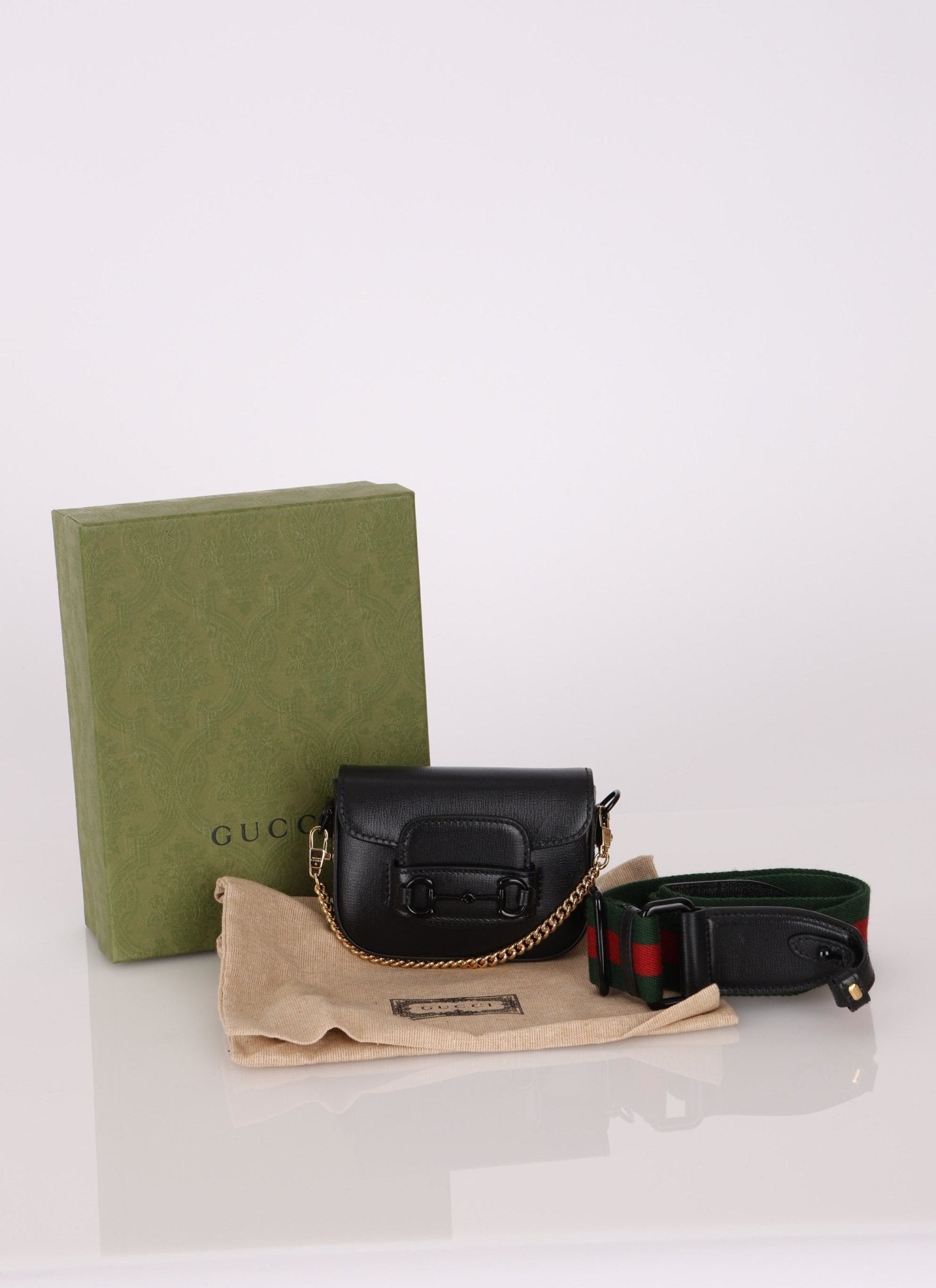 Gucci 1955 Horsebit So Black Super Mini Bag - FashioNica