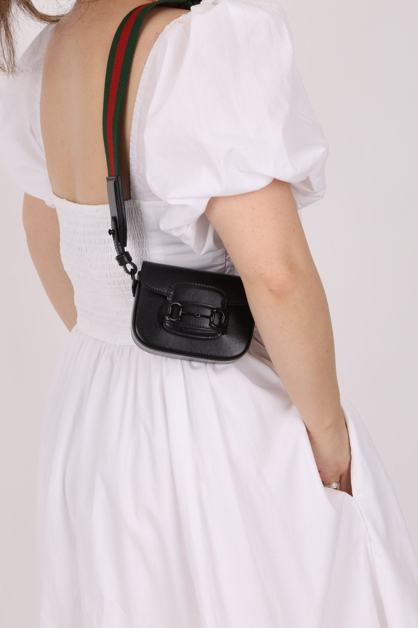 Gucci 1955 Horsebit So Black Super Mini Bag with Strap - FashioNica