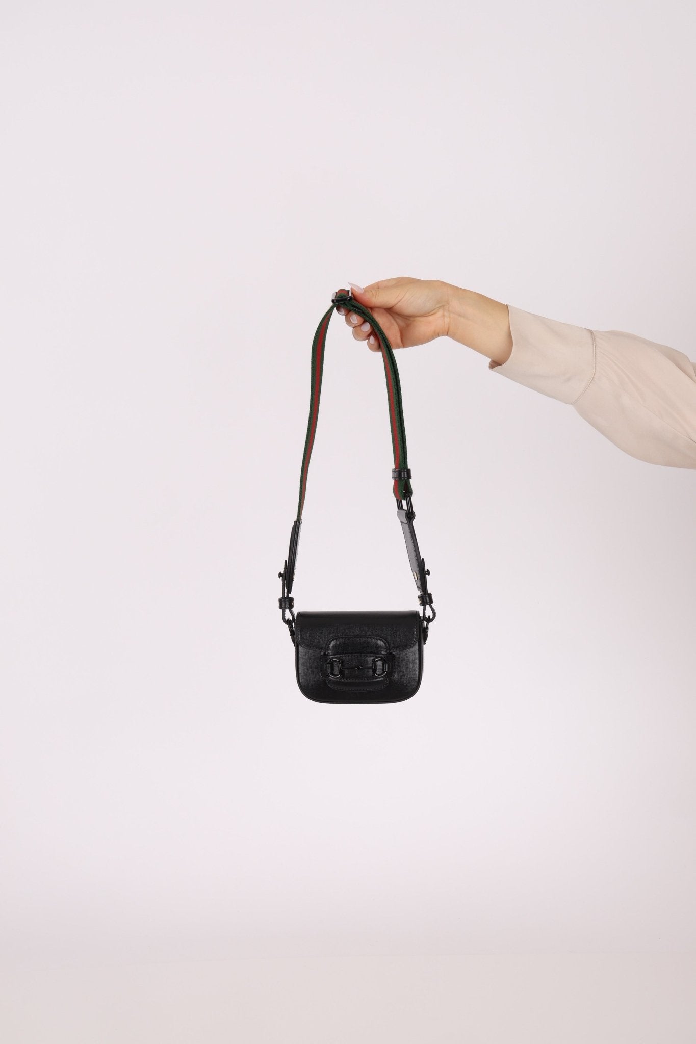Gucci 1955 Horsebit So Black Super Mini Bag with Strap - FashioNica