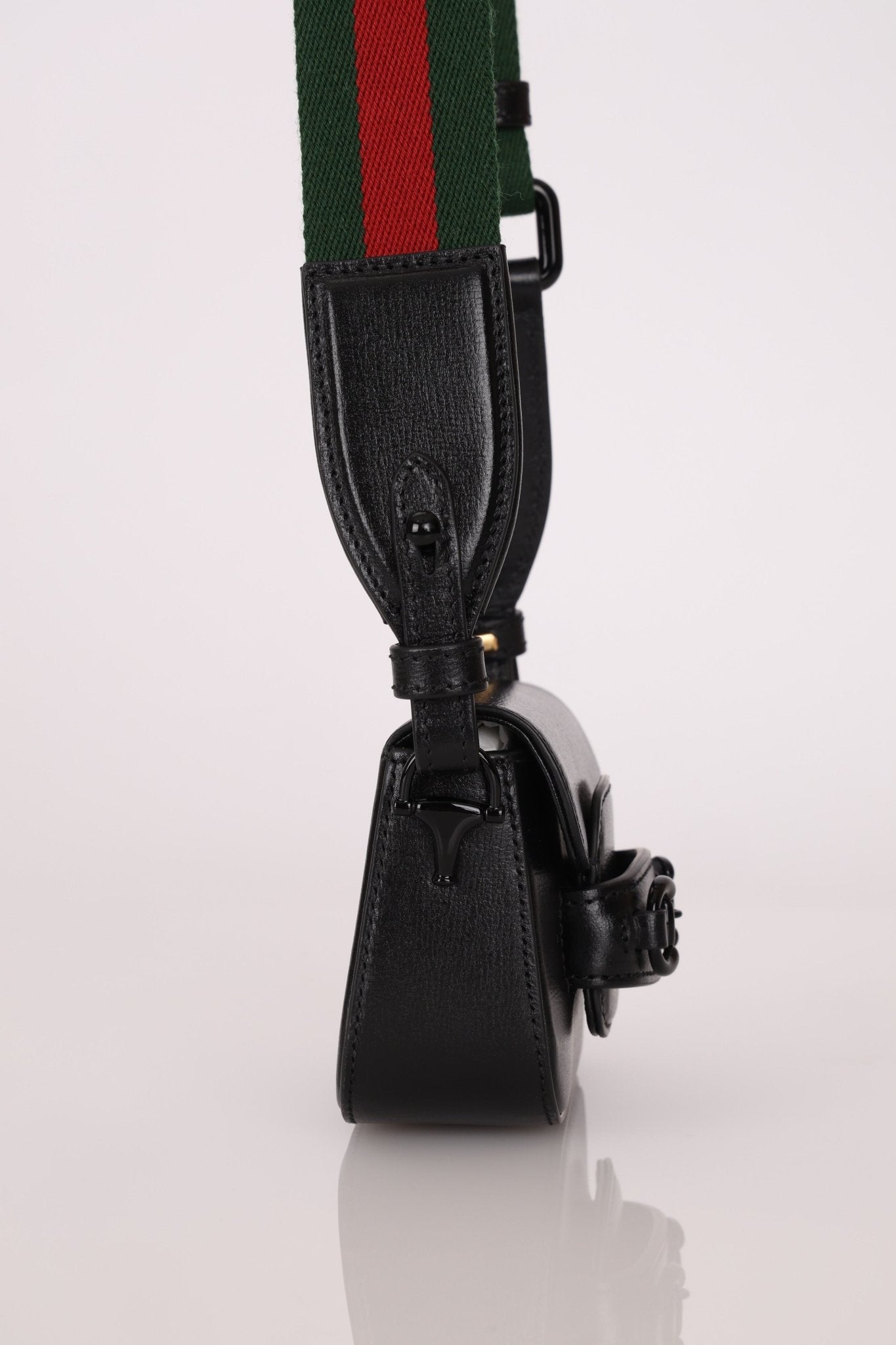 Gucci 1955 Horsebit So Black Super Mini Bag with Strap - FashioNica
