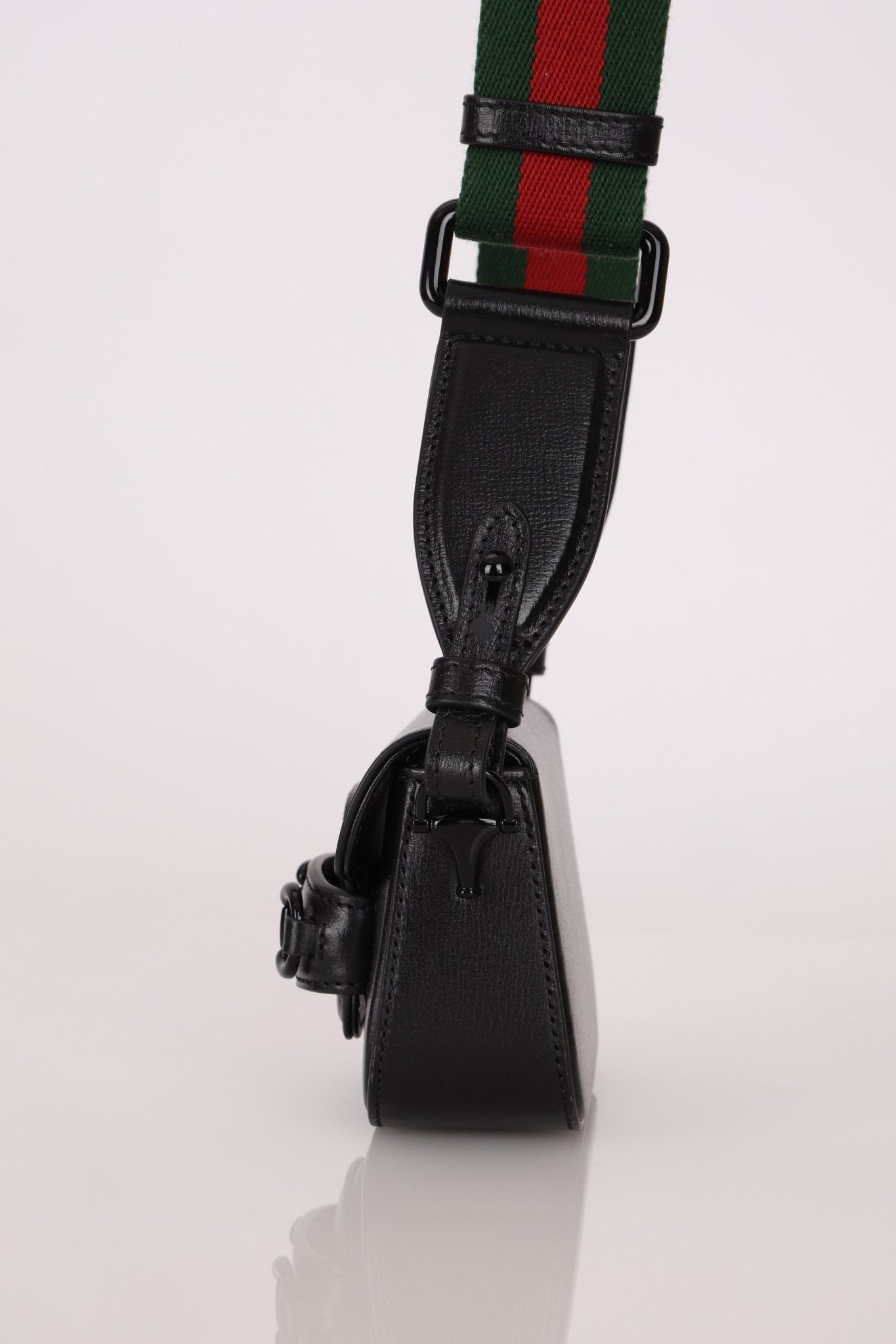Gucci 1955 Horsebit So Black Super Mini Bag with Strap - FashioNica