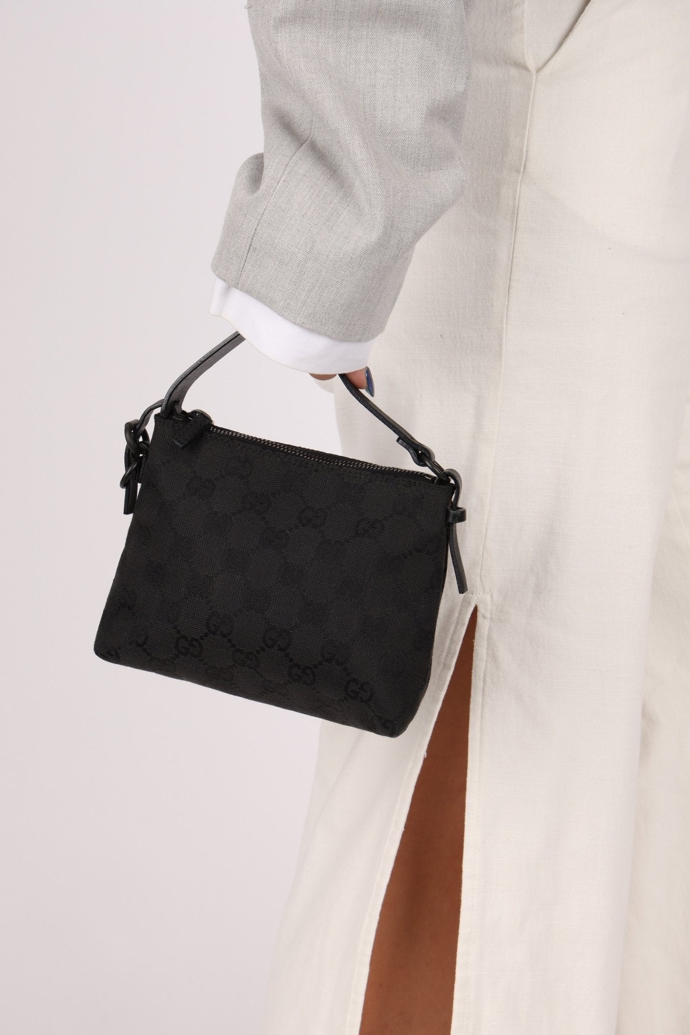 Gucci Black GG Canvas Mini Pochette - FashioNica