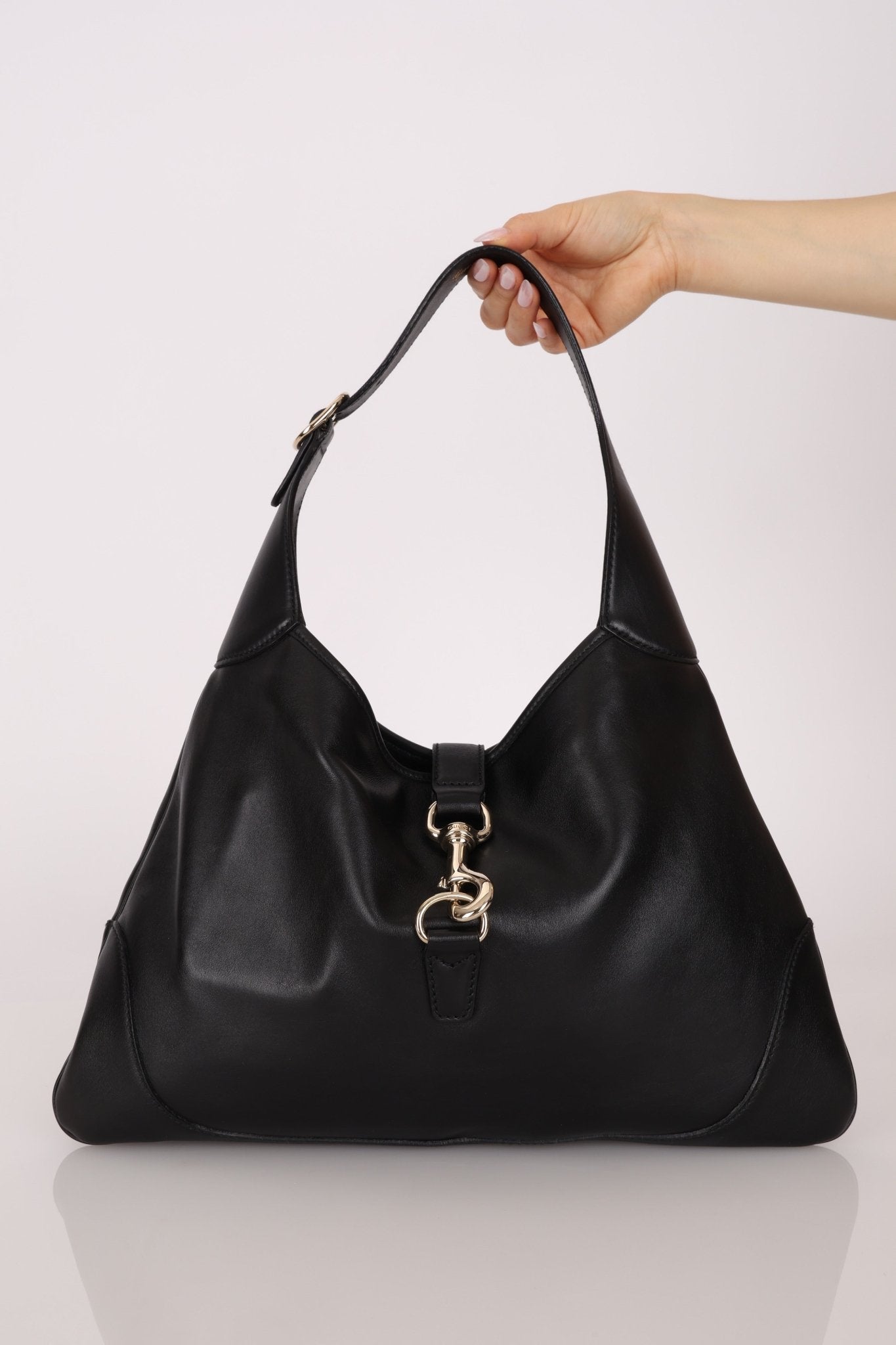 Gucci Black Leather Jackie O Hobo - FashioNica