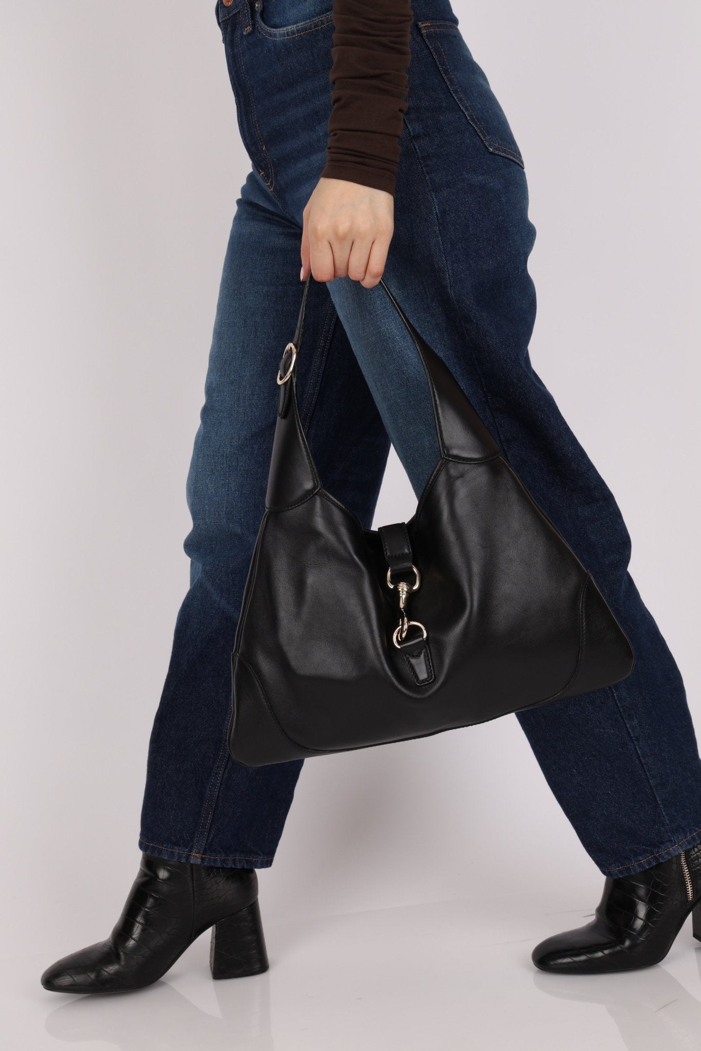 Gucci Black Leather Jackie O Hobo - FashioNica