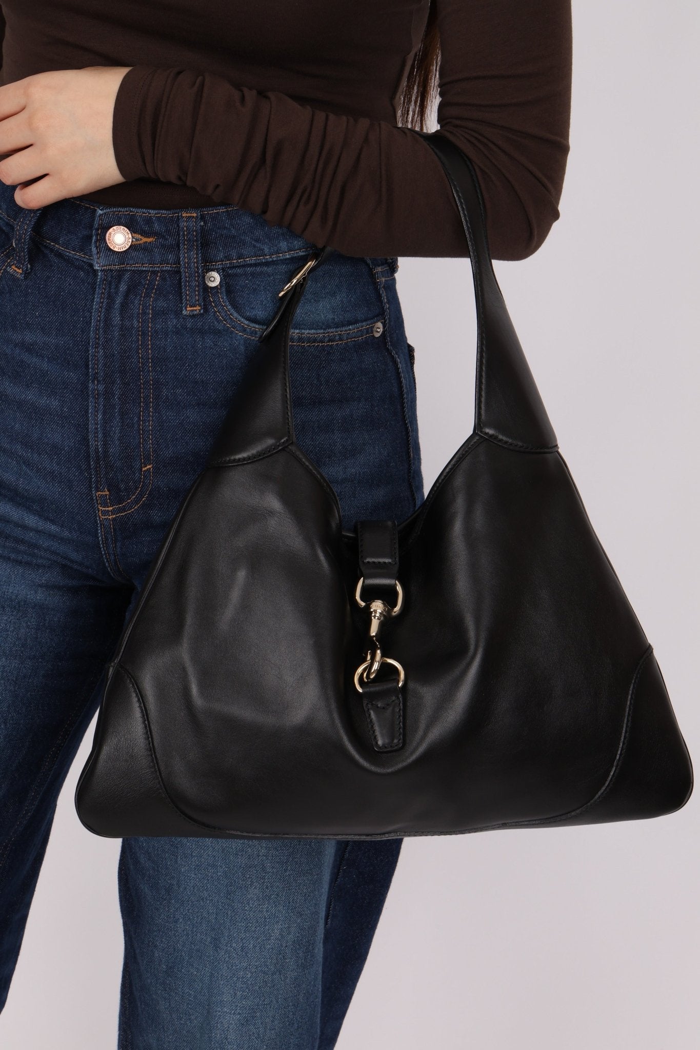 Gucci Black Leather Jackie O Hobo - FashioNica