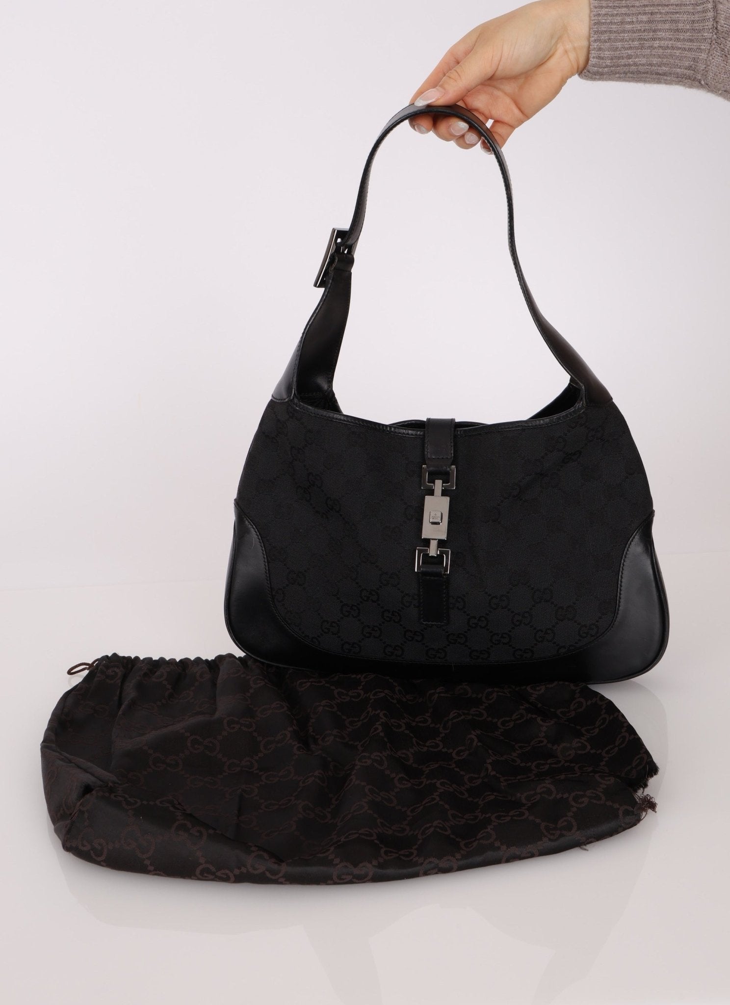 Gucci Black Monogram Jackie - FashioNica
