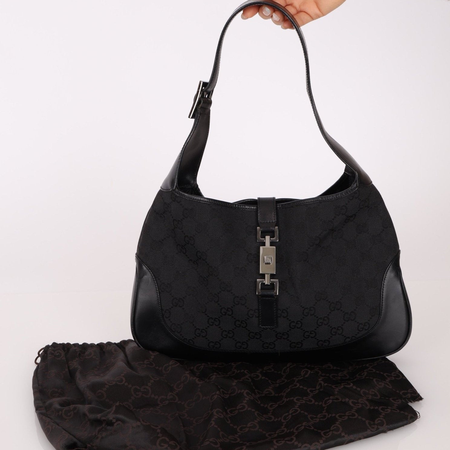 Gucci Black Monogram Jackie - FashioNica