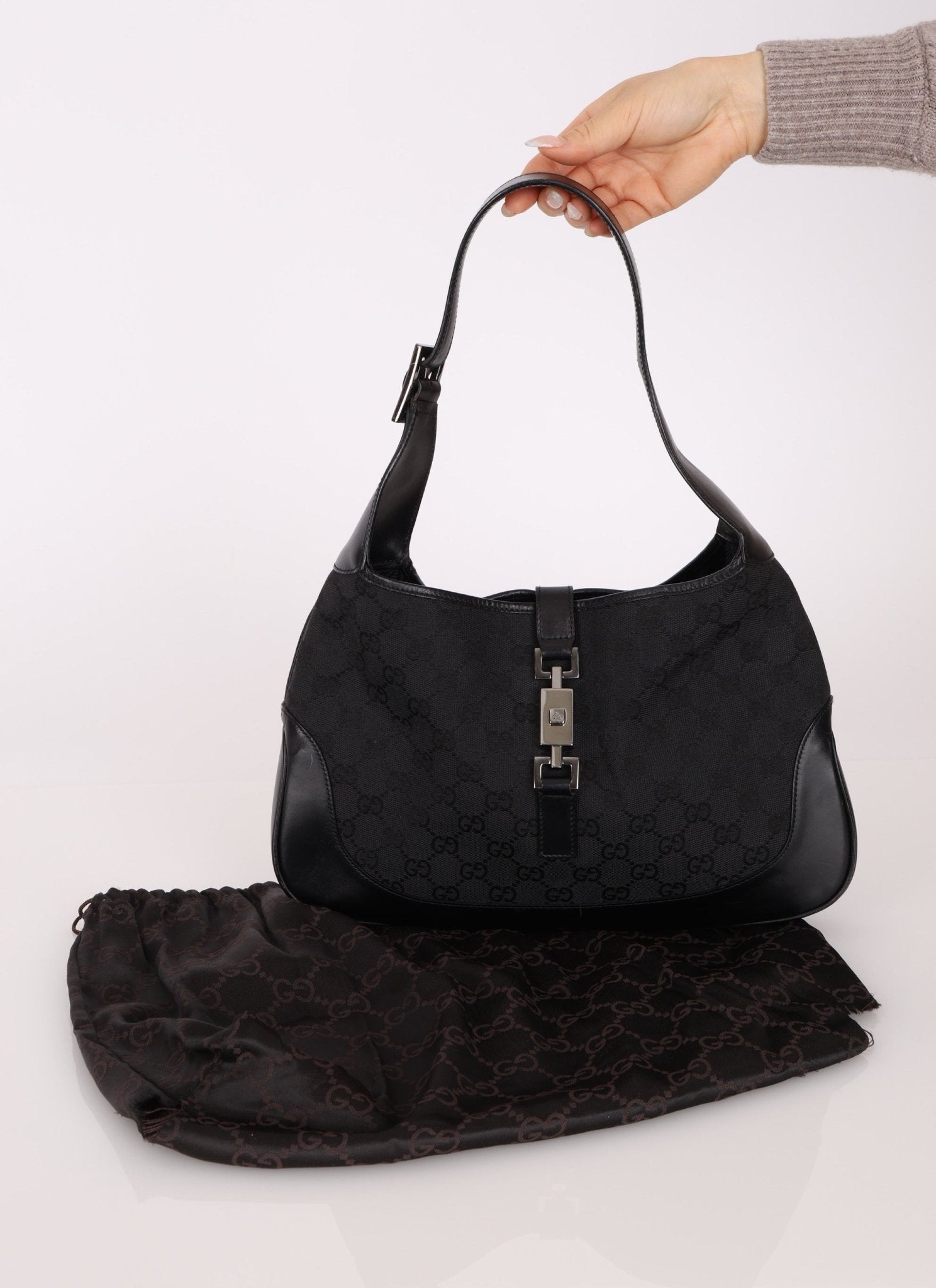 Gucci Black Monogram Jackie - FashioNica