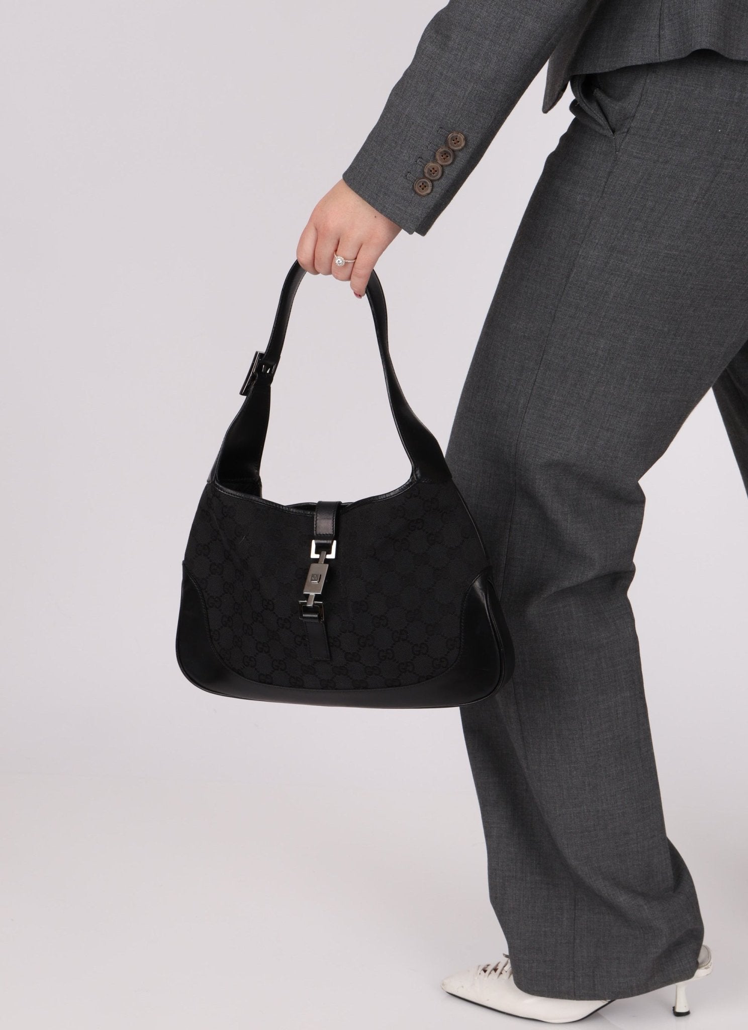 Gucci Black Monogram Jackie - FashioNica